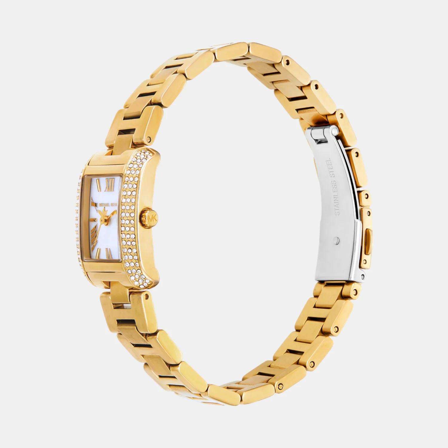 Emery Women Quartz White Mother Of Pearl Dial Analog Stainless Steel Watch MK4867 - Image 3