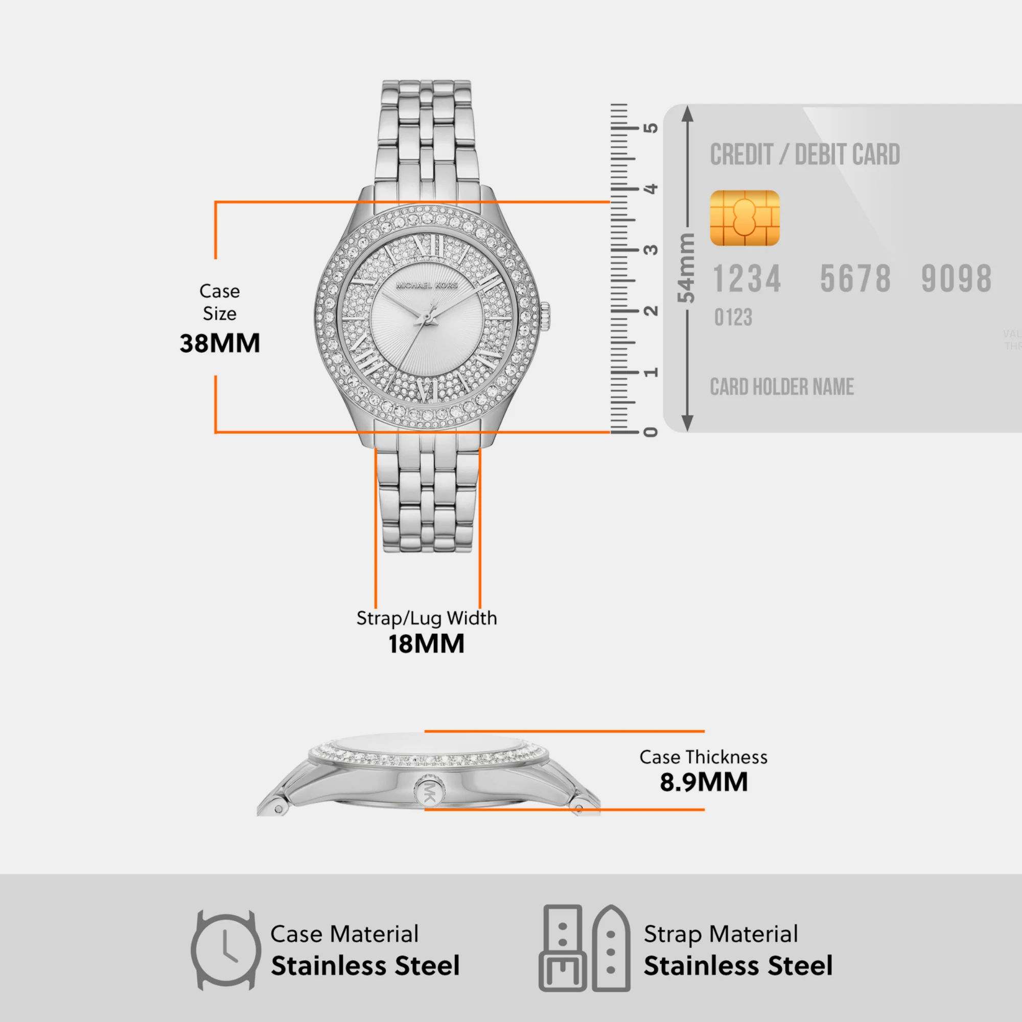 Harlowe Women Quartz Silver Dial Analog Stainless Steel Watch MK4708 - Image 5
