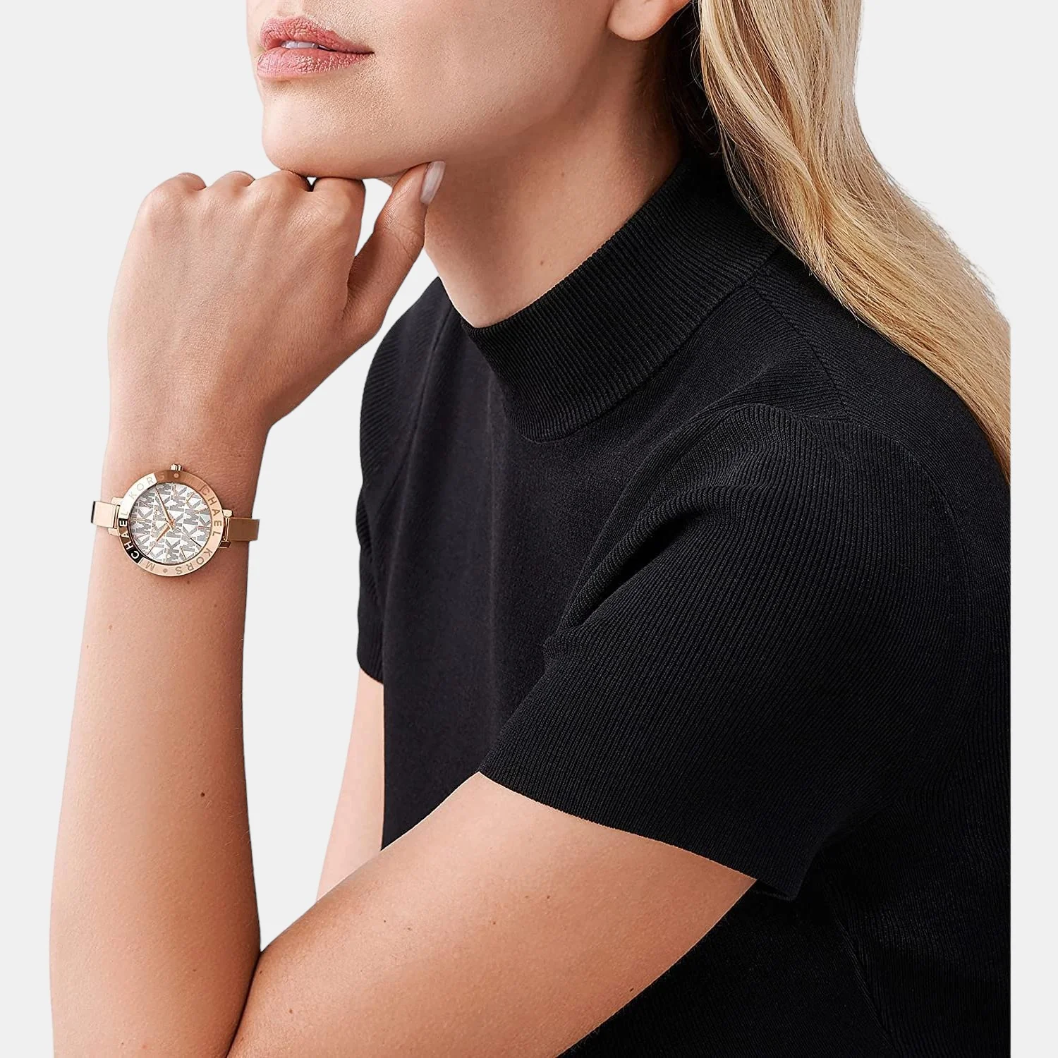 Jaryn Women Quartz White Dial Analog Stainless Steel Watch MK4623 - Image 4