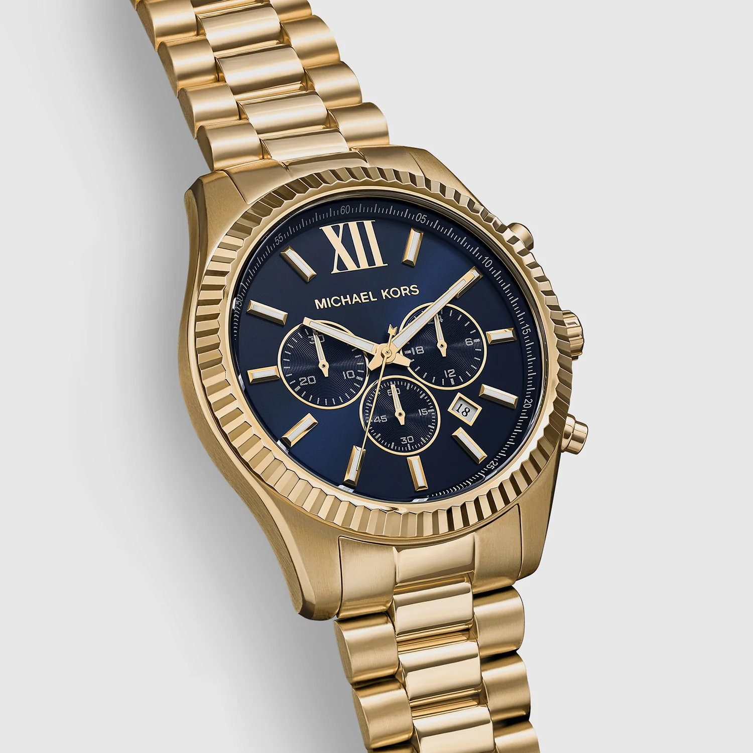 Lexington Men Quartz Blue Dial Chronograph Stainless Steel Watch MK9153 - Image 4
