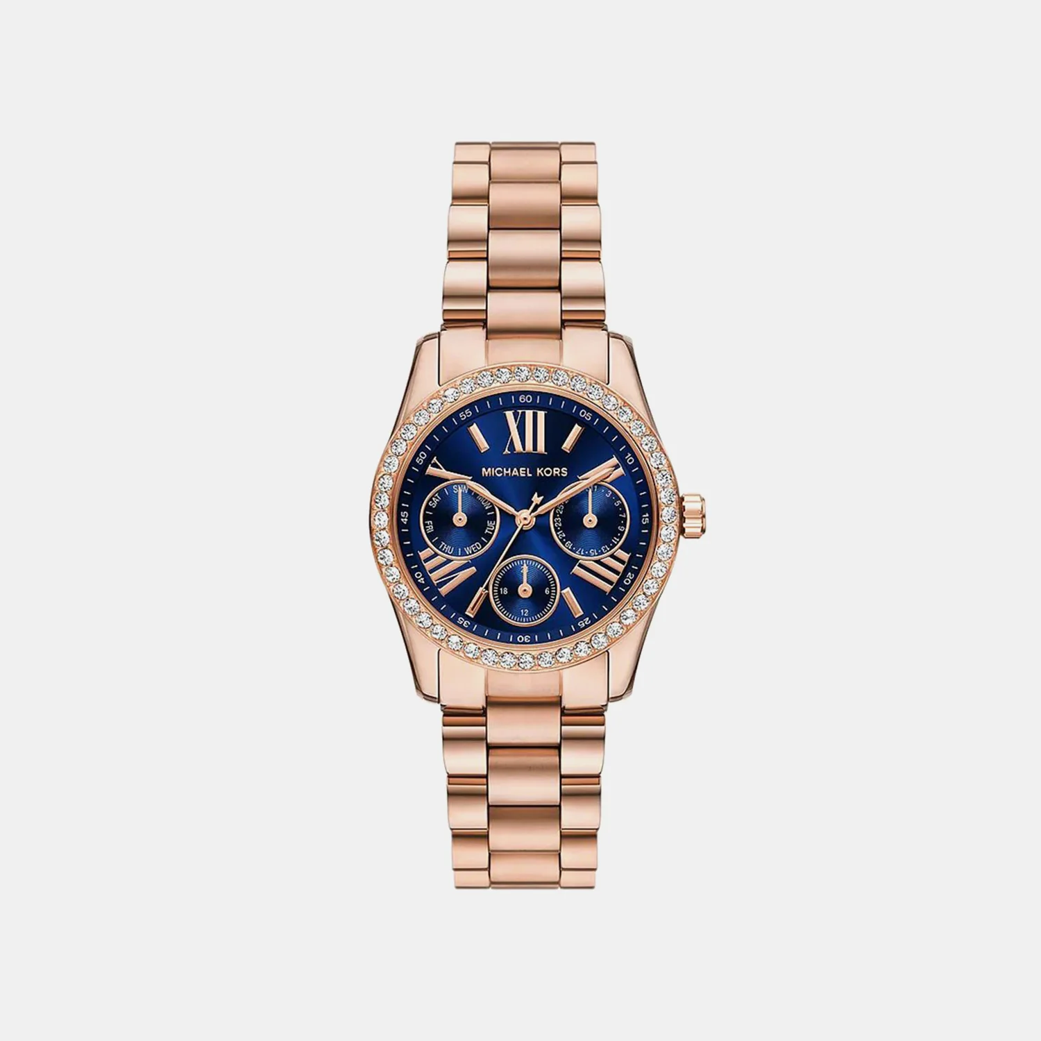 Lexington Women Quartz Blue Dial Multi-Function Stainless Steel Watch MK4926
