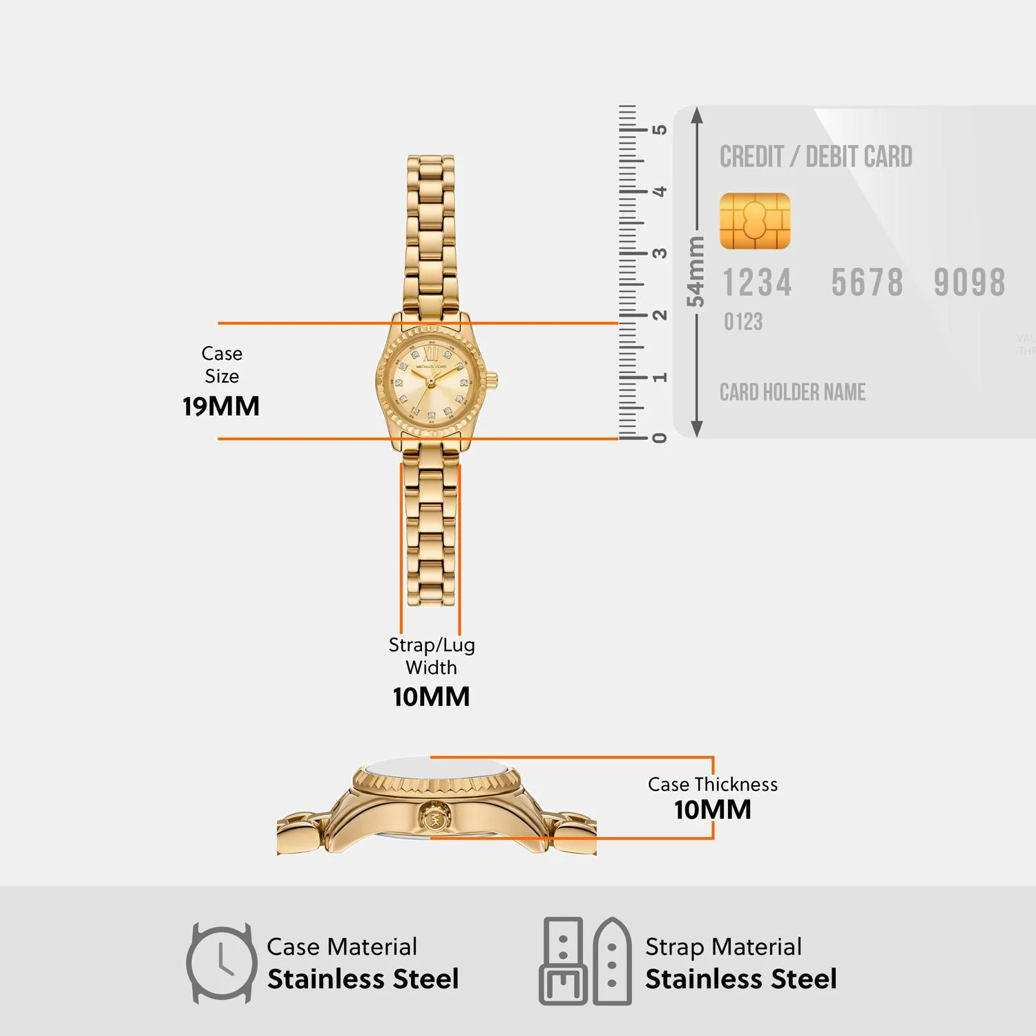 Lexington Women Quartz Gold Dial Analog Stainless Steel Watch MK4862 - Image 7