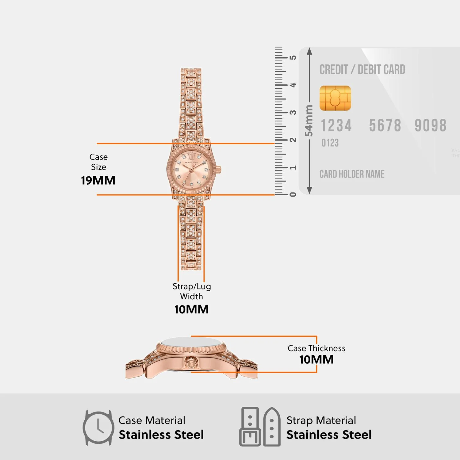 Lexington Women Quartz Rose Gold Dial Analog Stainless Steel Watch MK4863 - Image 7