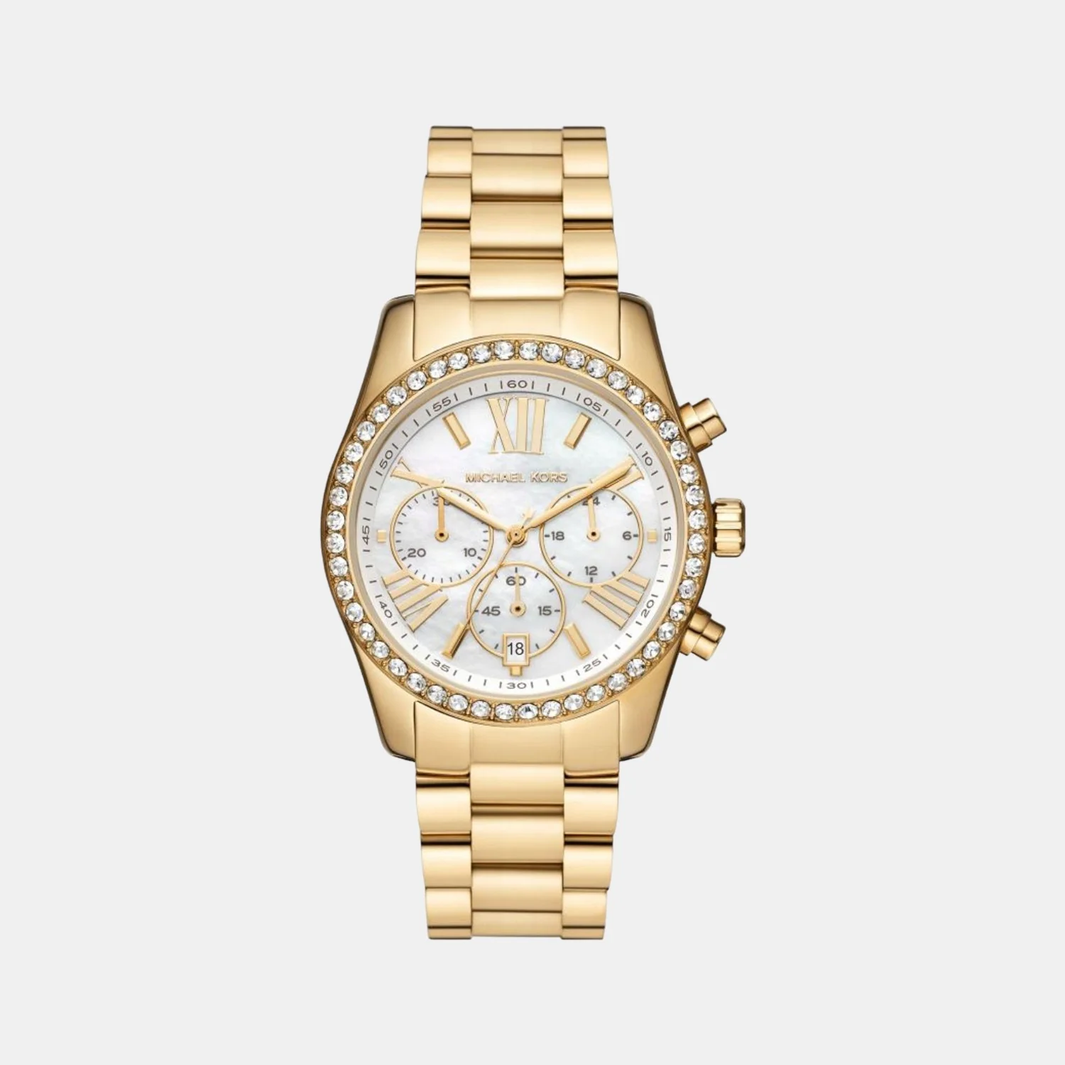 Lexington Women Quartz White Dial Chronograph Stainless Steel Watch MK7241