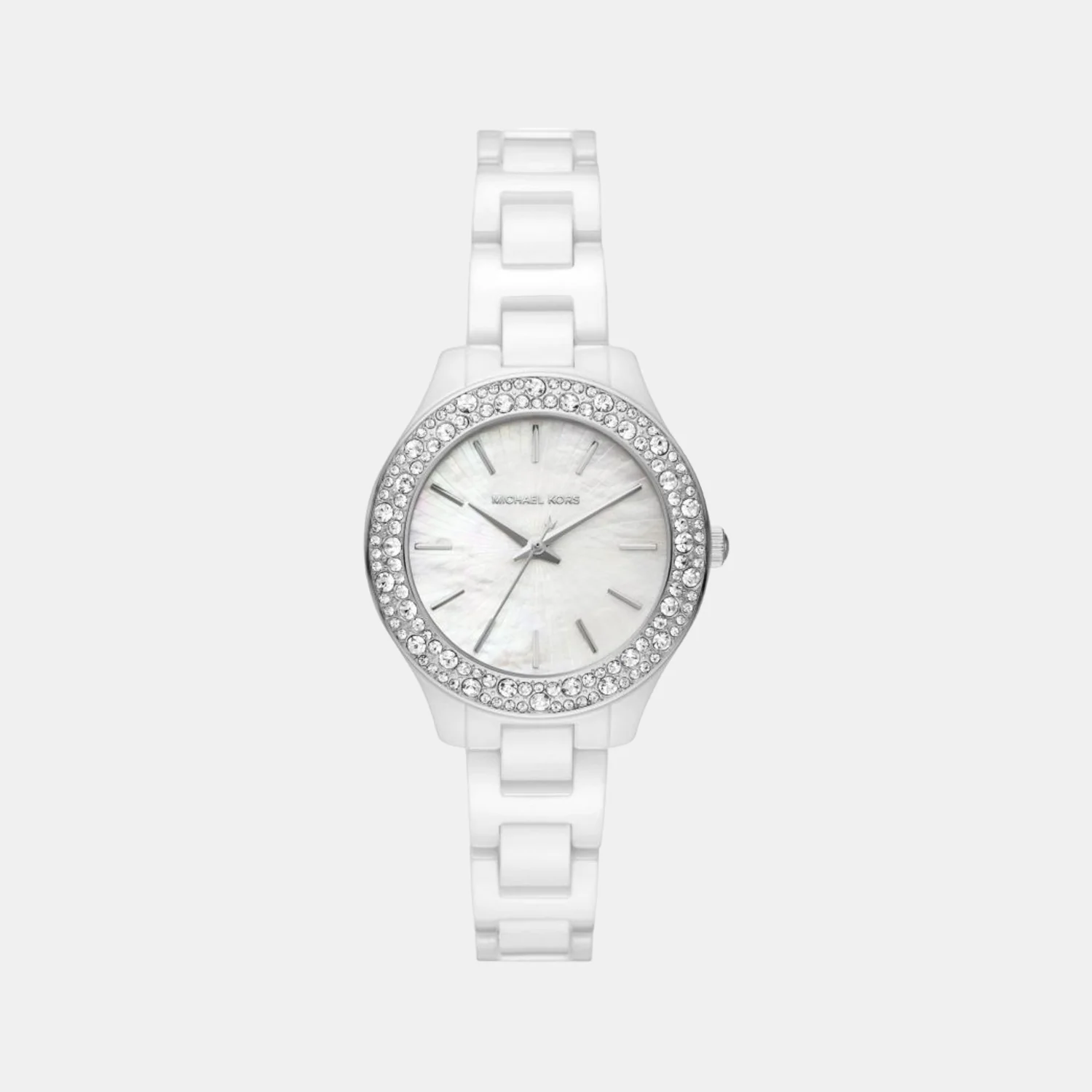 Liliane Women Quartz White Dial Analog Ceramic Watch MK4649