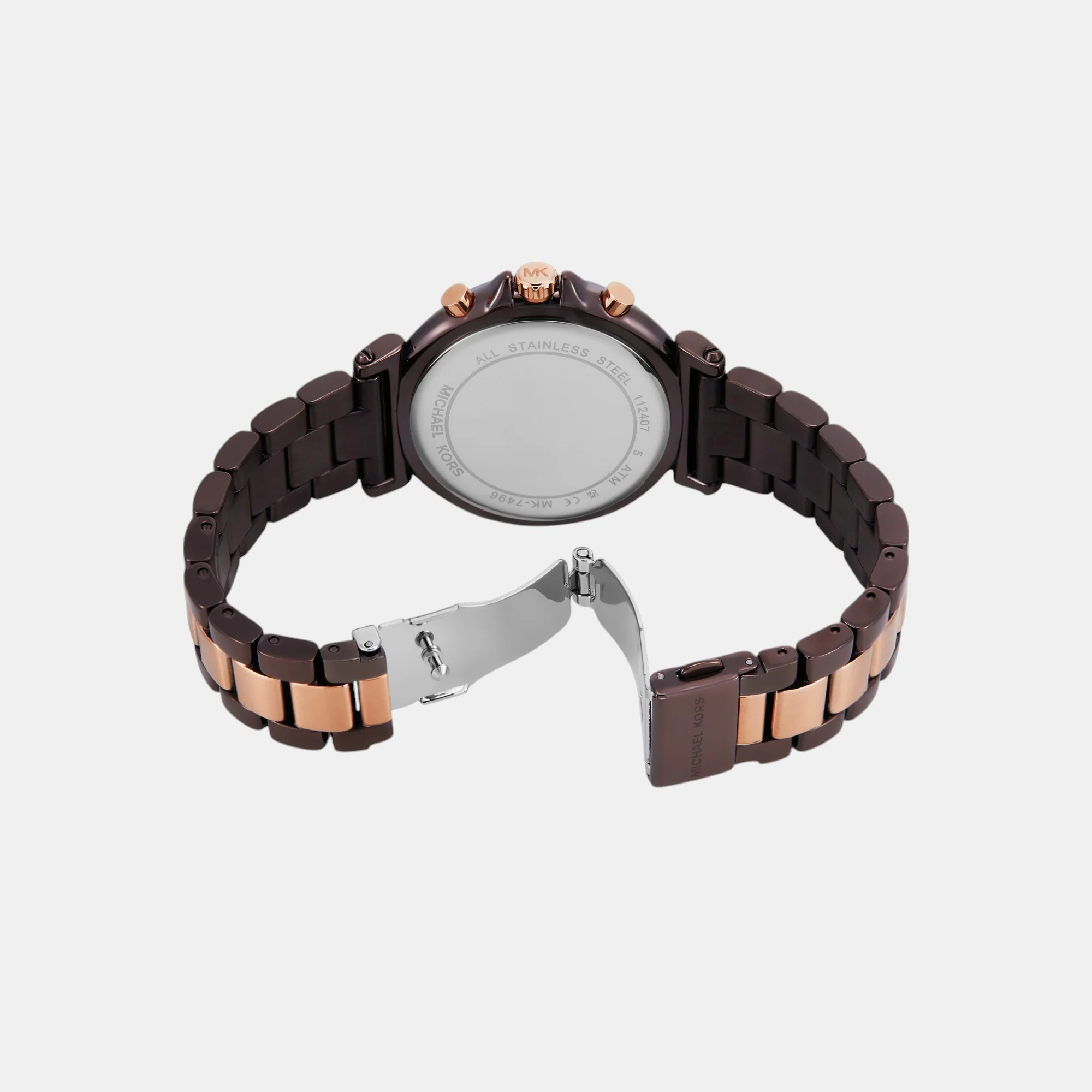 Maren Women Quartz Brown Dial Chronograph Stainless Steel Watch MK7496 - Image 5