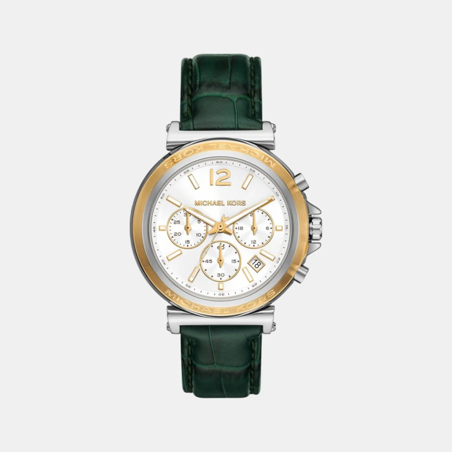 Maren Women Quartz White Dial Chronograph Leather Watch MK7498 - Image 2