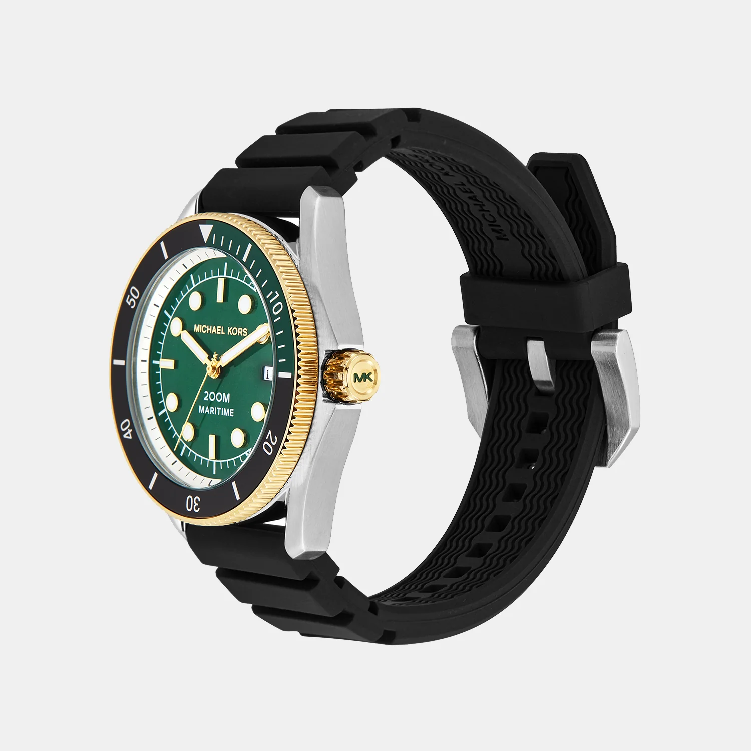 Maritime Men Quartz Green Dial Analog Silicone Watch MK9158 - Image 2