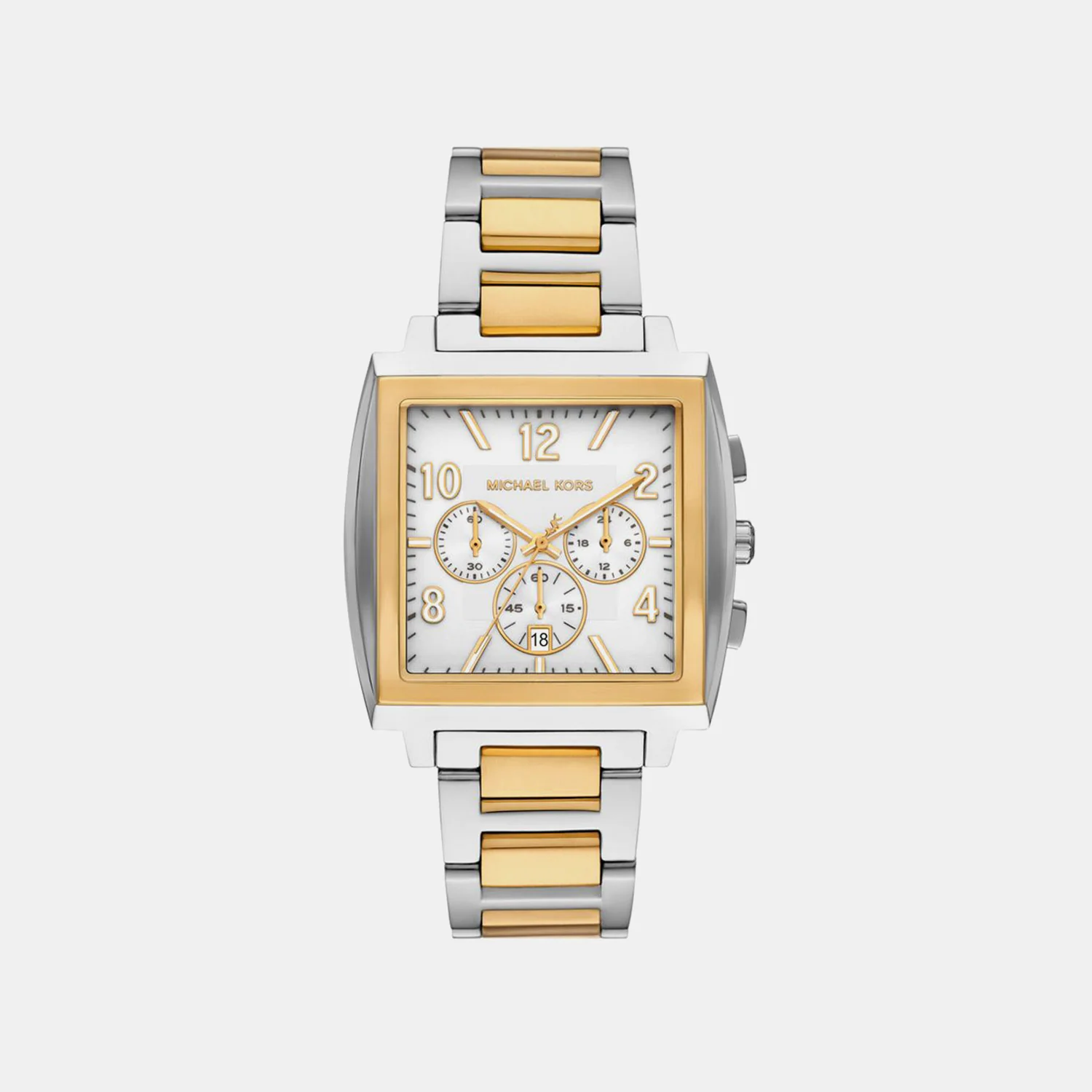 Men Quartz White Dial Chronograph Stainless Steel Watch MK9240