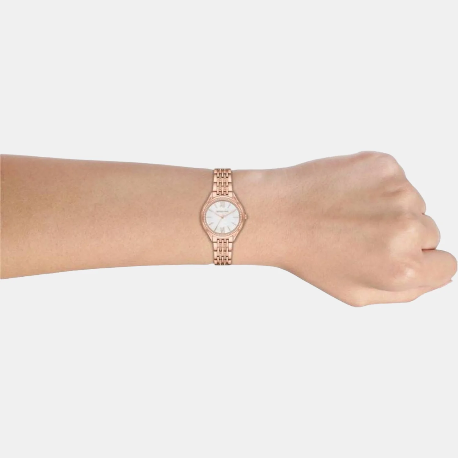 Mindy Women Quartz White Dial Analog Stainless Steel Watch MK7076 - Image 4