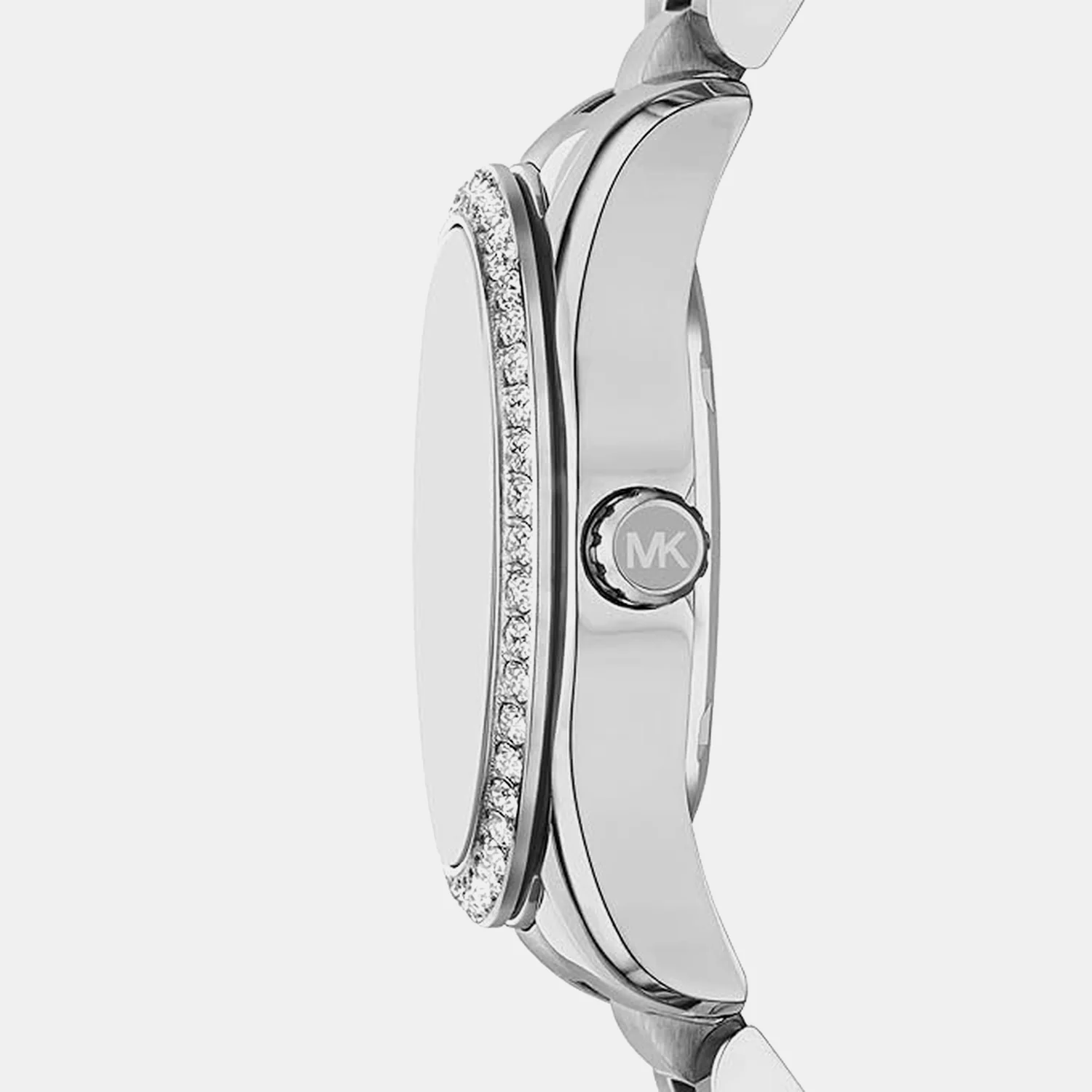 Mini Lexington Pave Women Quartz Silver Dial Multi-Function Stainless Steel Watch MK4979 - Image 2