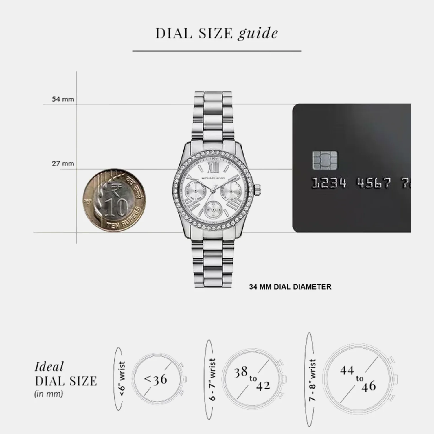 Mini Lexington Pave Women Quartz Silver Dial Multi-Function Stainless Steel Watch MK4979 - Image 5