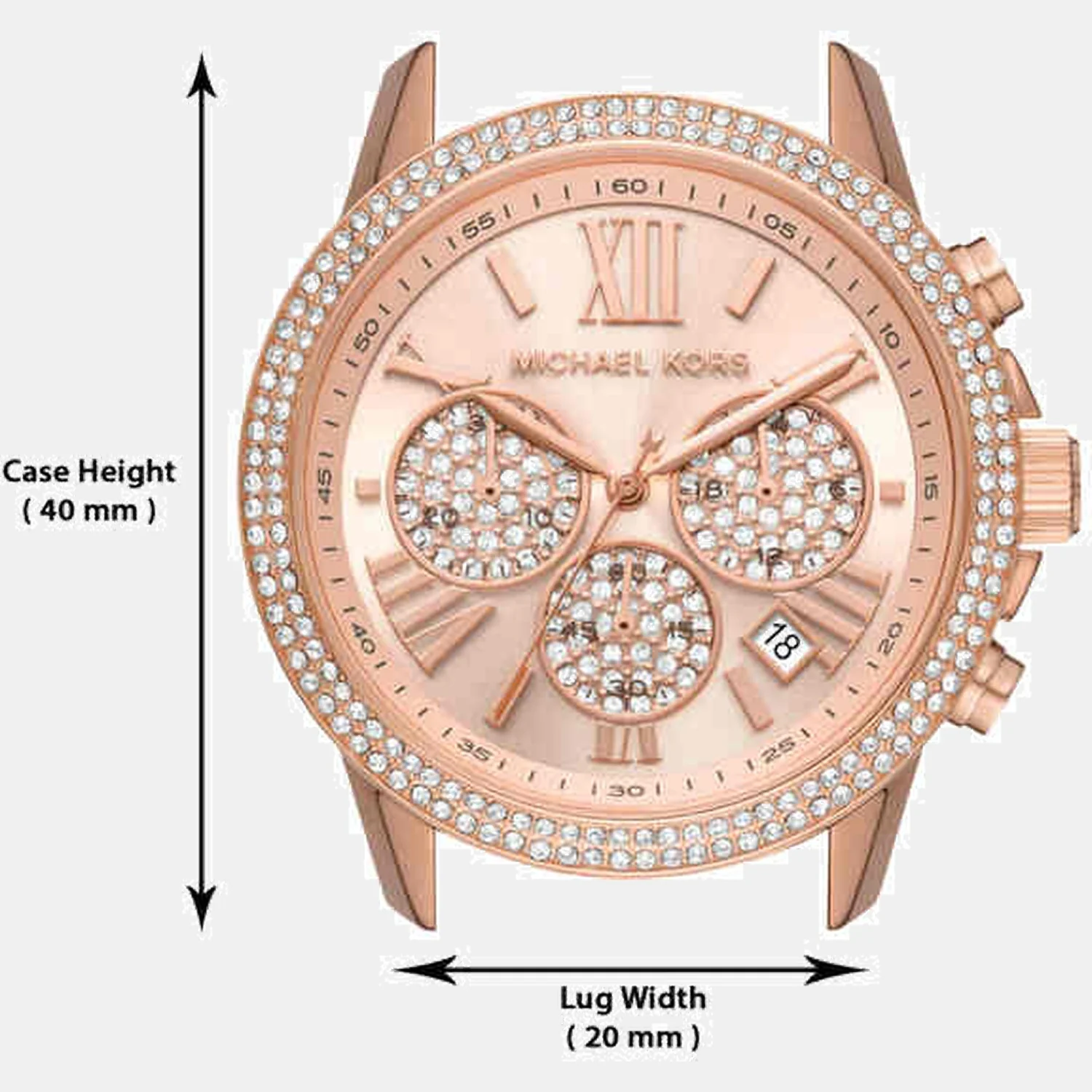 Outlet Brynn Women Quartz Rose Gold Dial Chronograph Stainless Steel Watch MK7200 - Image 6
