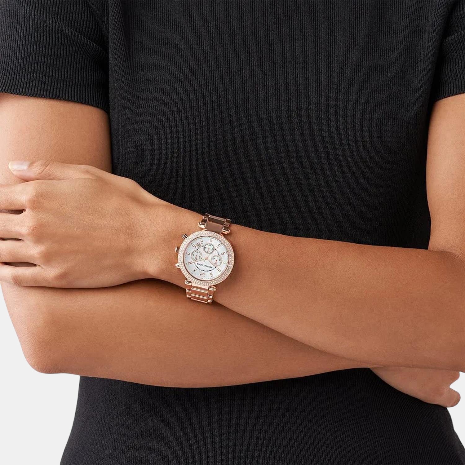 Parker Women Quartz White Dial Chronograph Stainless Steel Watch MK5491 - Image 2