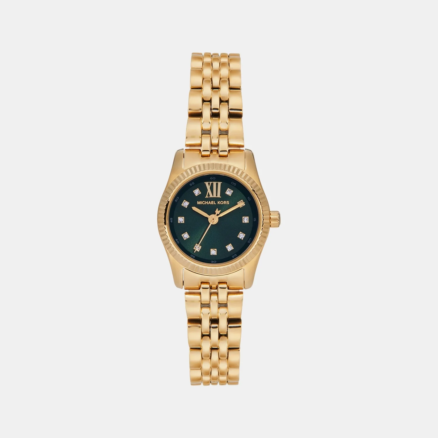 Petite Lexington Women Quartz Green Dial Analog Stainless Steel Watch MK4842