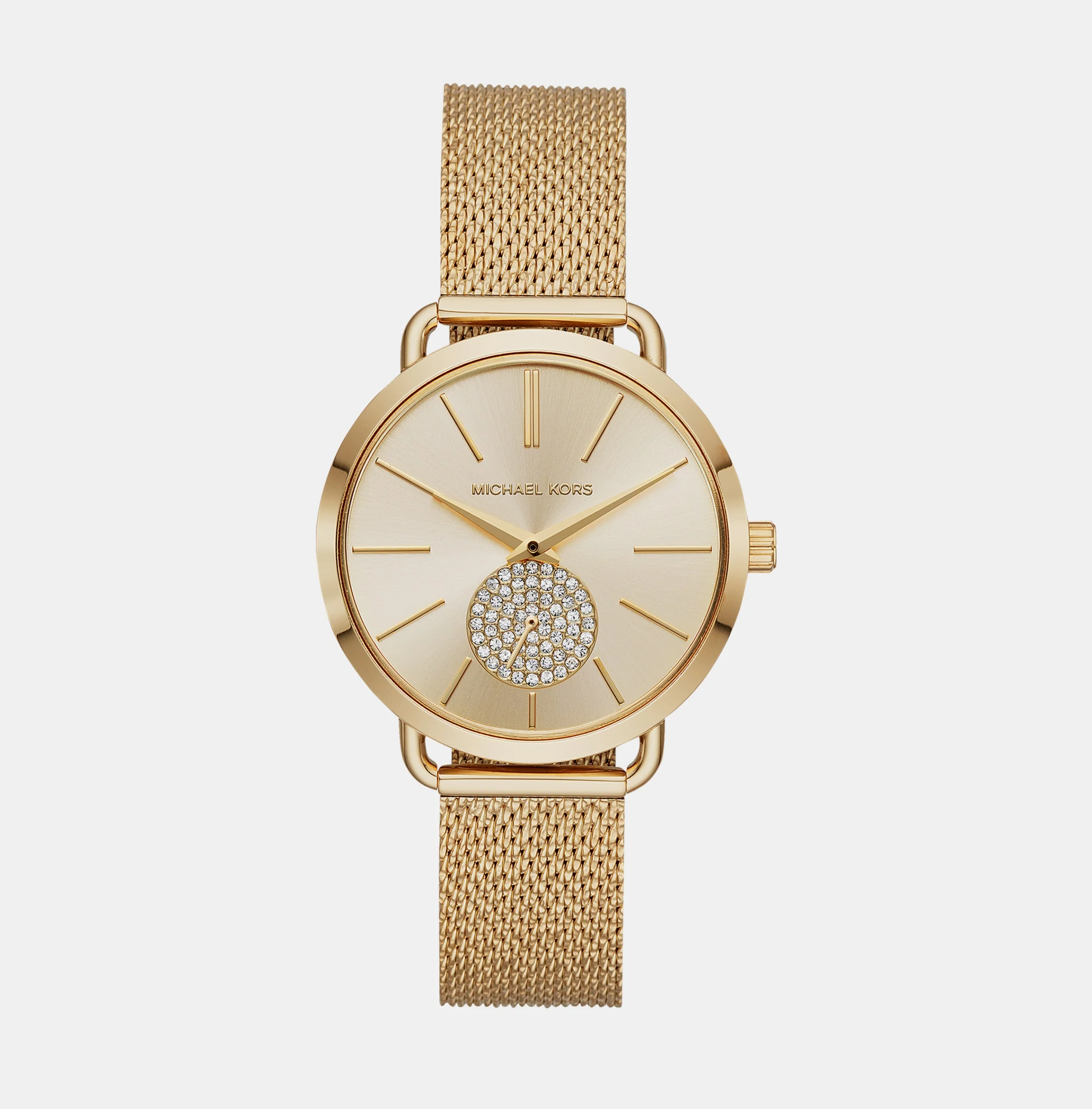 Portia Women Quartz Gold Dial Analog Mesh Watch MK3844 - Image 3