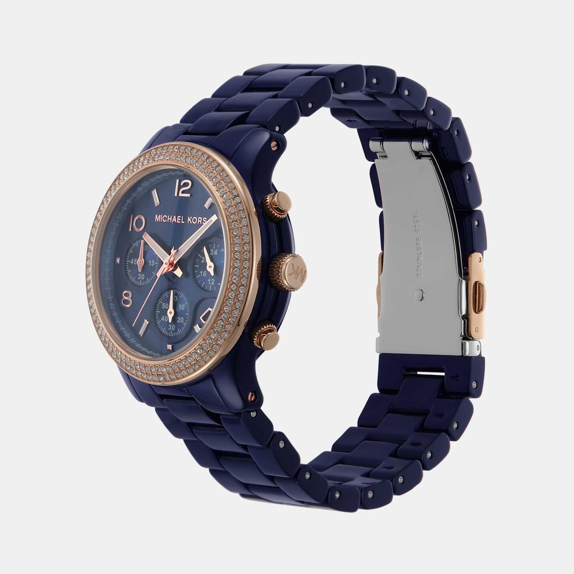 Runway Women Quartz Blue Dial Chronograph Acetate Watch MK7423 - Image 3