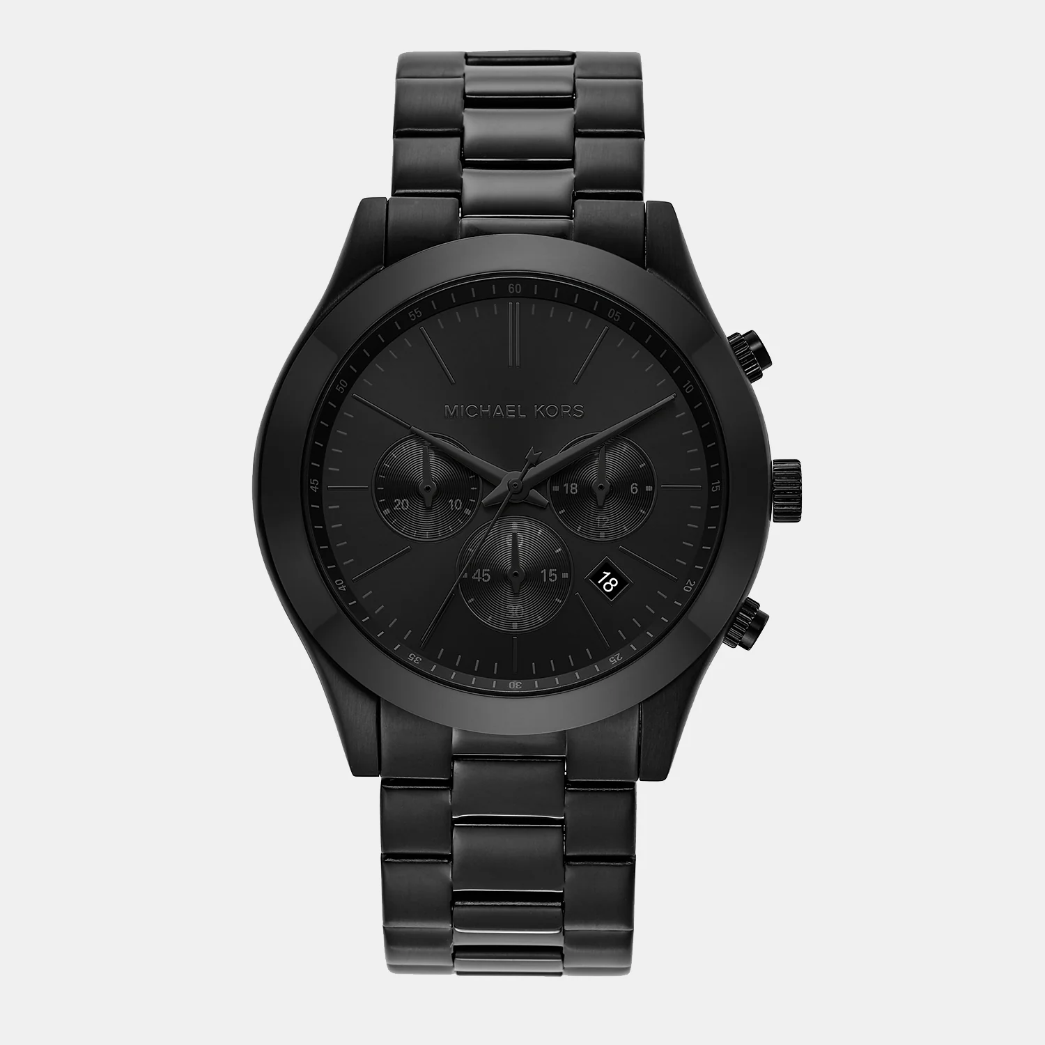 Slim Runway Men Quartz Black Dial Chronograph Stainless Steel Watch MK8919