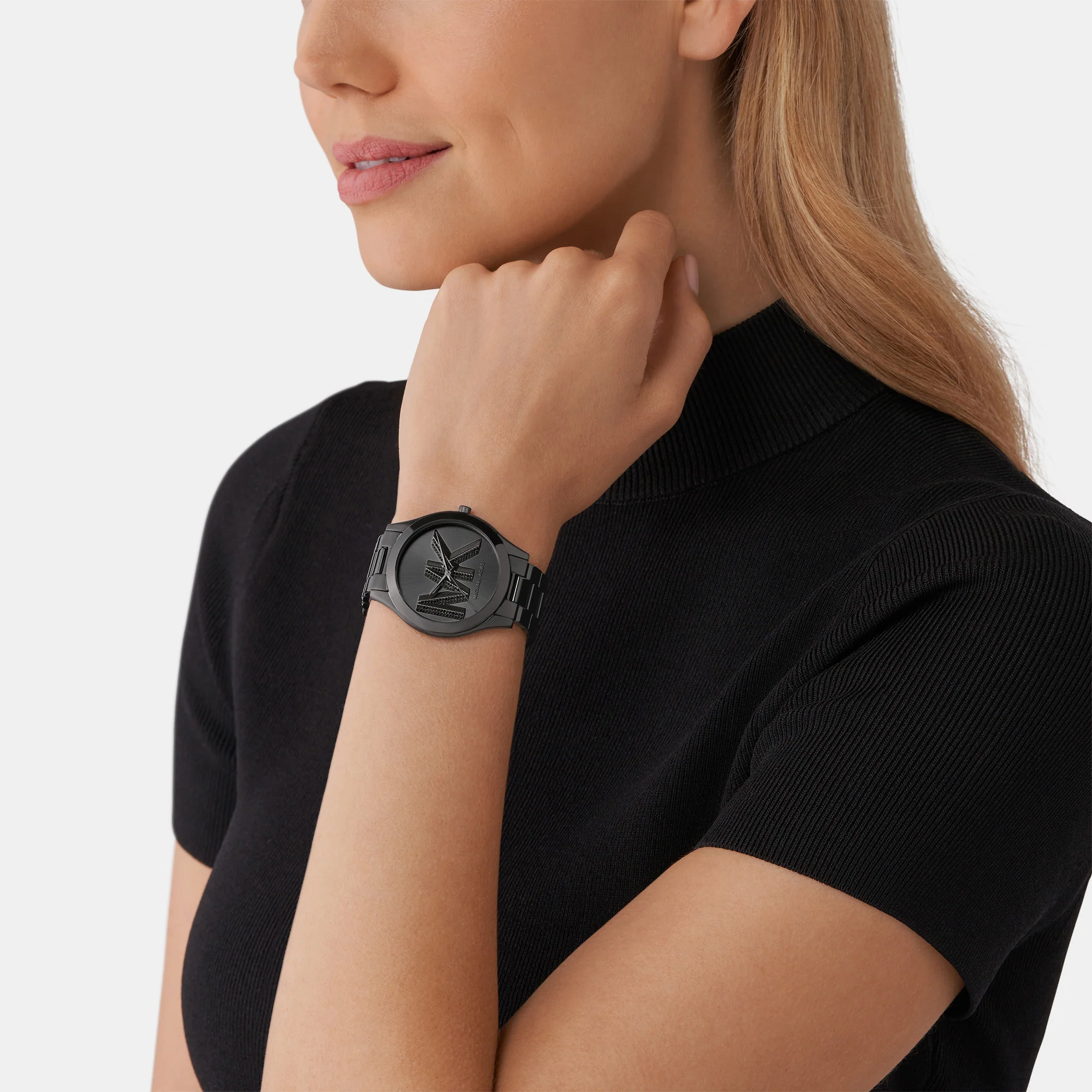 Slim Runway Women Quartz Black Dial Analog Stainless Steel Watch MK4734 - Image 5