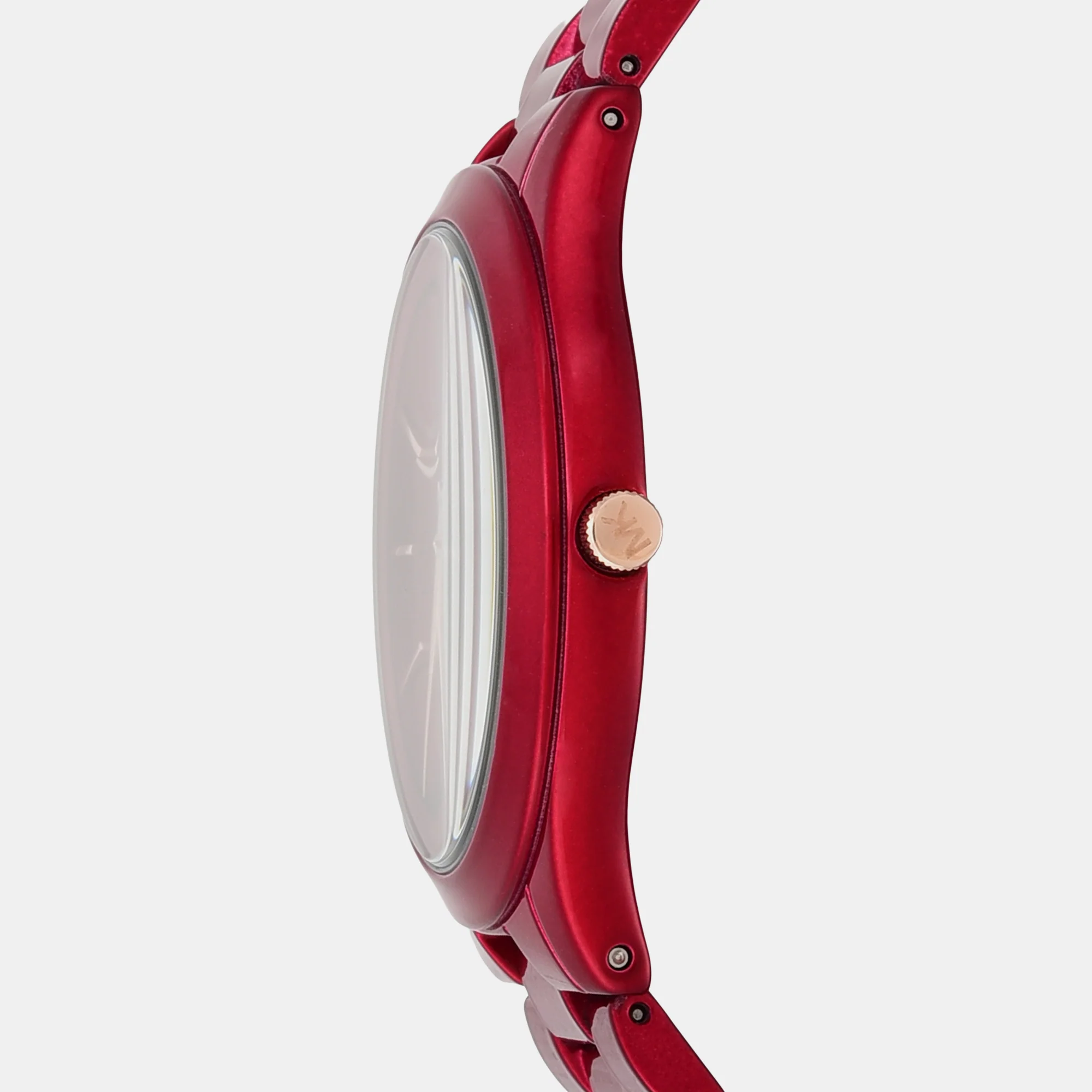 Slim Runway Women Quartz Red Dial Analog Stainless Steel Watch MK3895 - Image 3