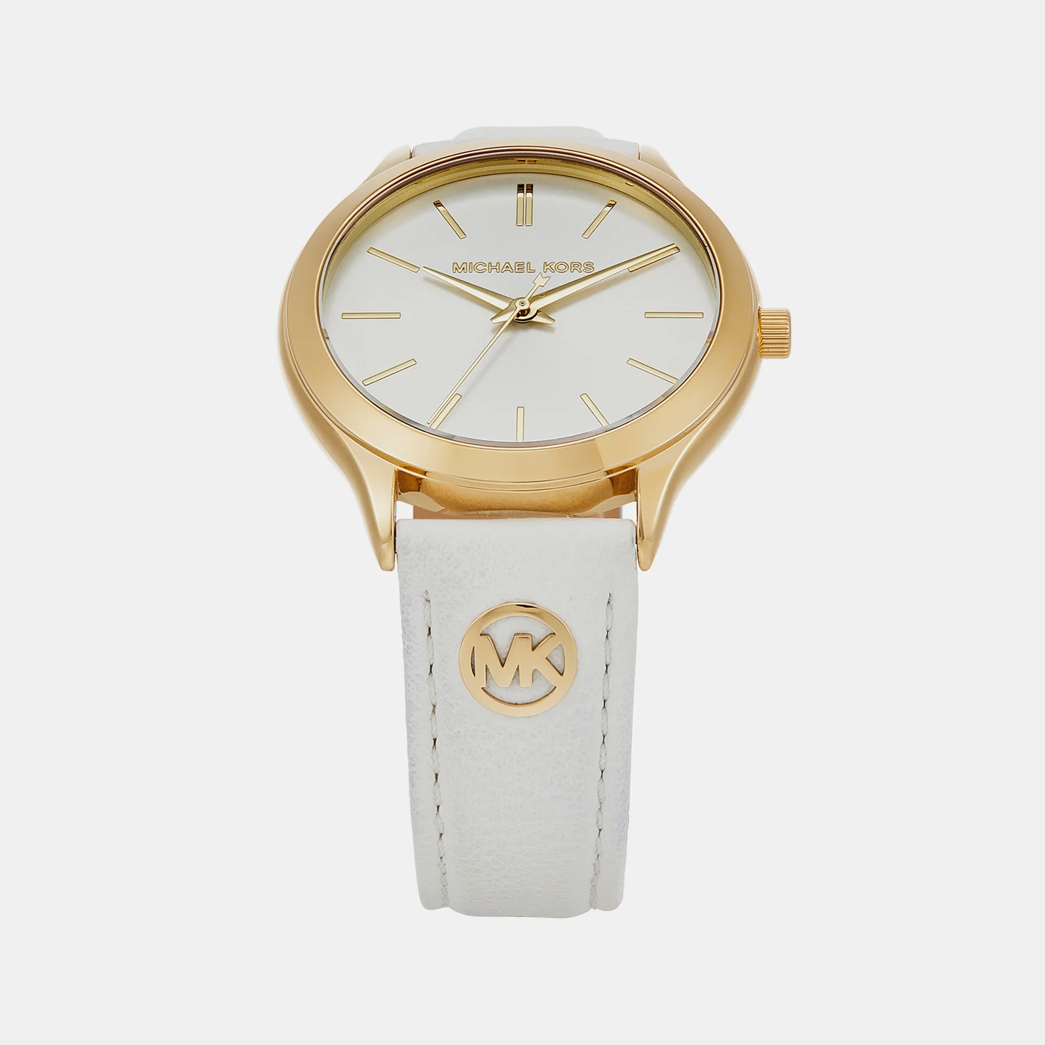 Slim Runway Women Quartz White Dial Analog Leather Watch MK7466 - Image 2