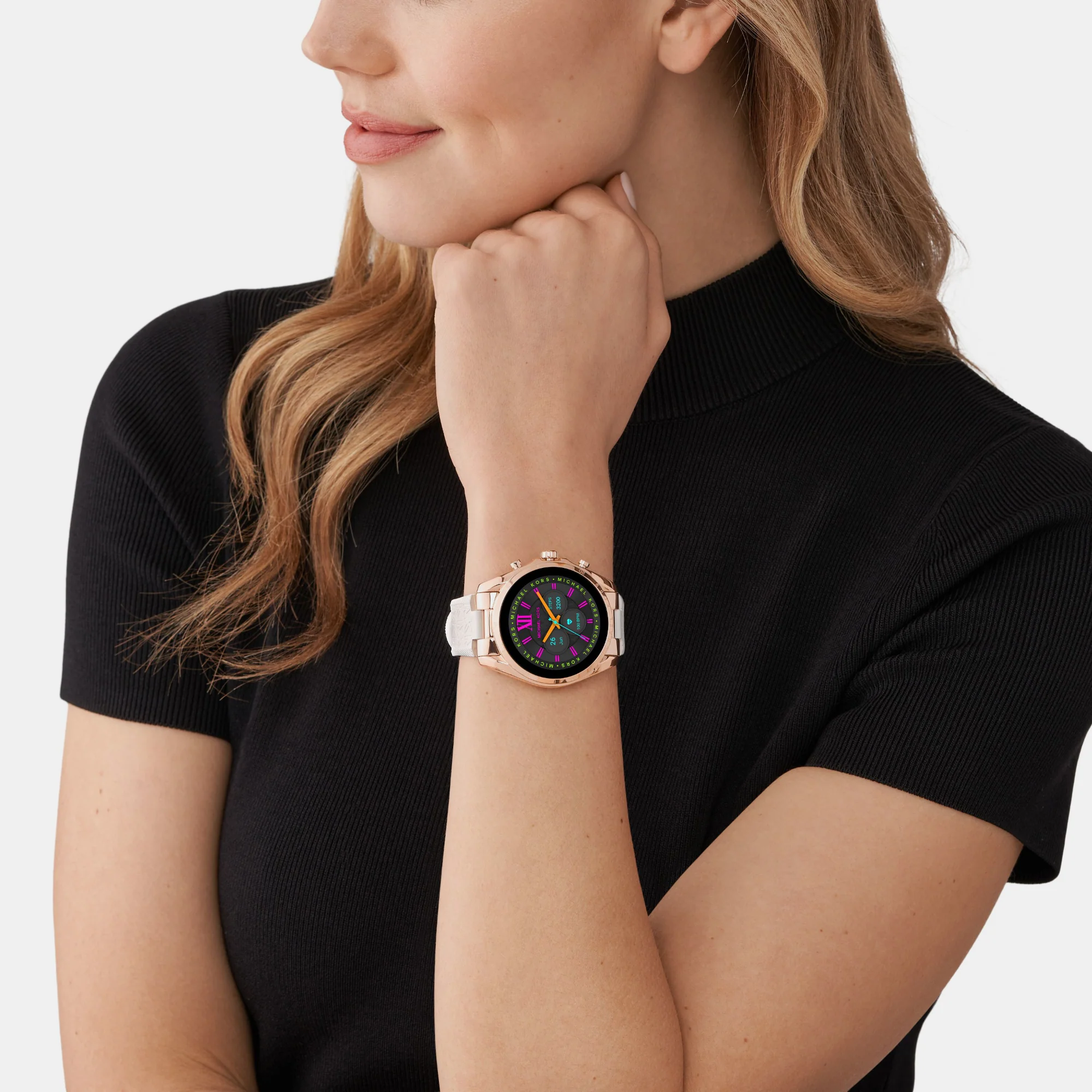Women Processor Black Dial Digital Silicone Watch MKT5153 - Image 6