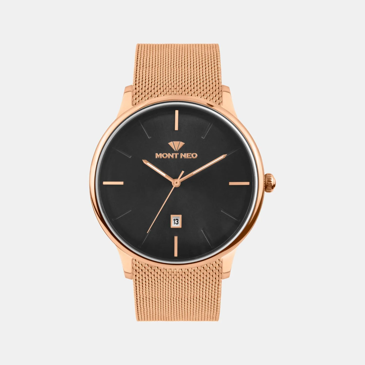 Men Quartz Black Dial Analog Mesh Watch G1052E-B3304 - Image 2
