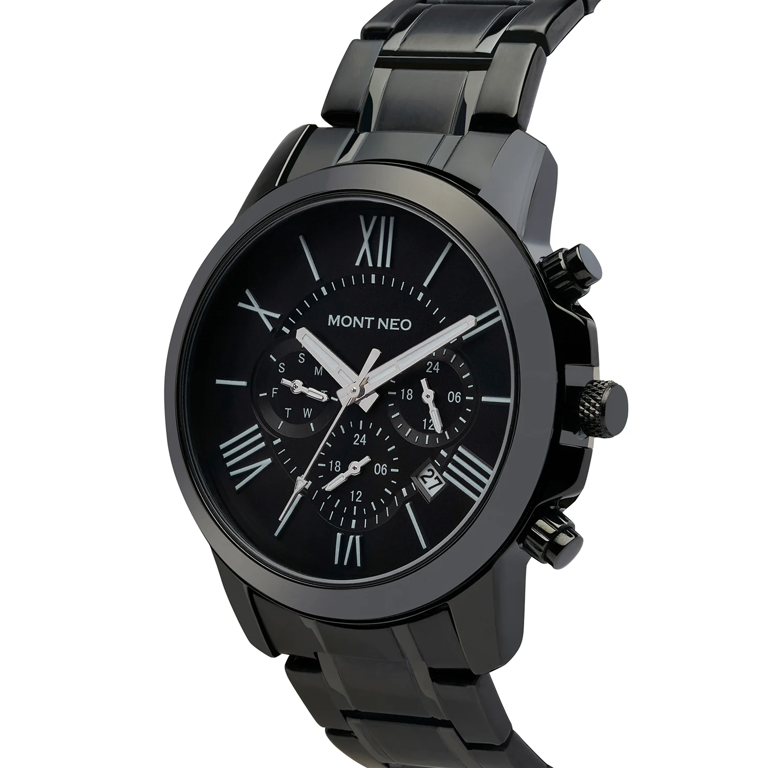Men Quartz Black Dial Analog Metal Watch 8015C-M4404 - Image 2