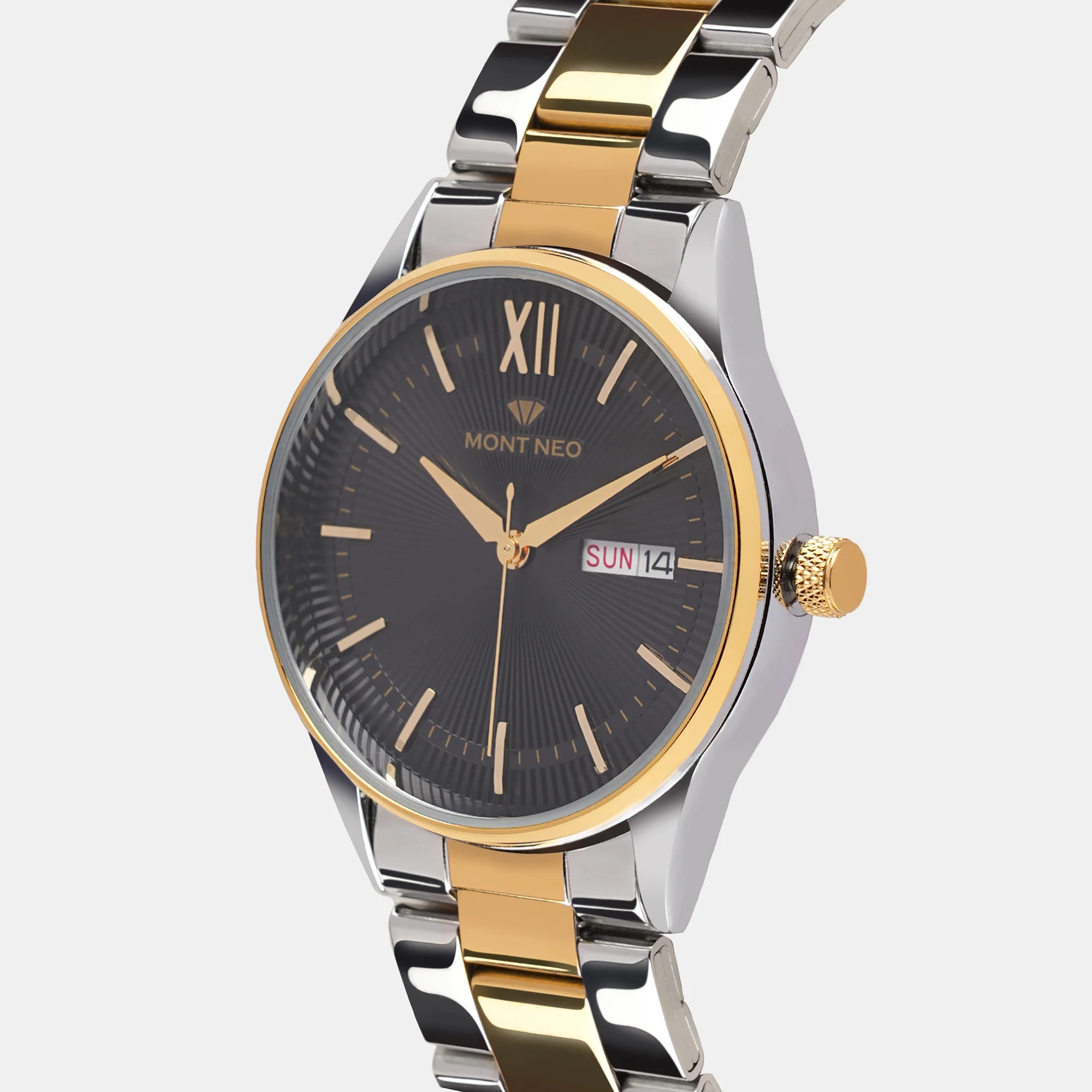 Men Quartz Black Dial Analog Stainless Steel Watch 8007T-M1204 - Image 3