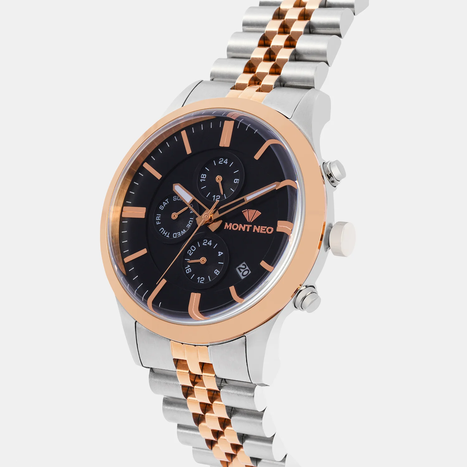 Men Quartz Black Dial Multi-Function Metal Watch 1049M-M1304 - Image 3