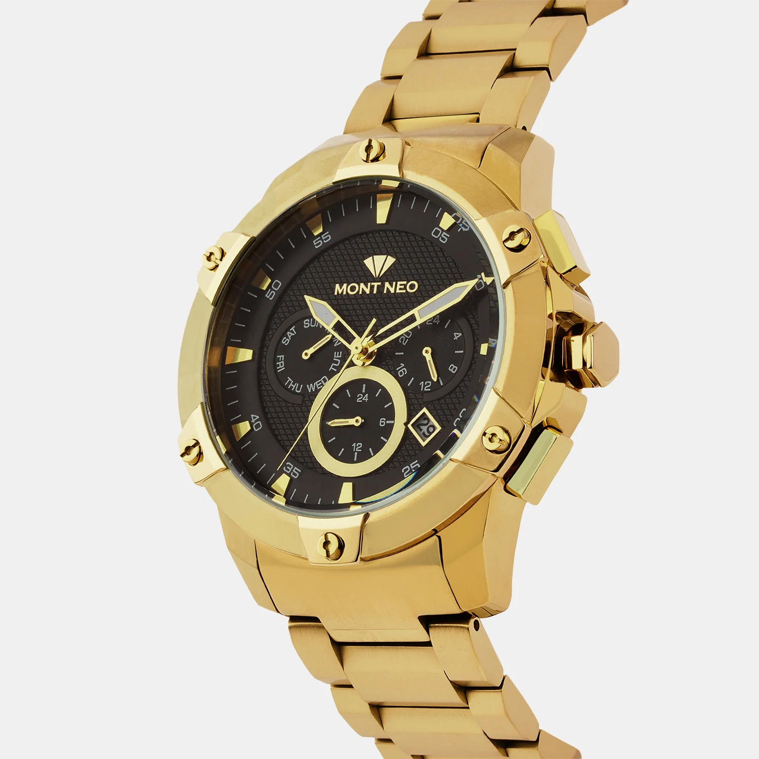 Men Quartz Black Dial Multi-Function Metal Watch 1050M-M2204 - Image 3