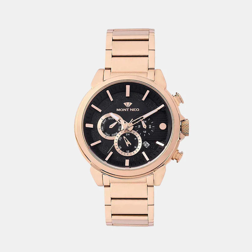 Men Quartz Black Dial Multi-Function Metal Watch 1058M-M3304 - Image 2