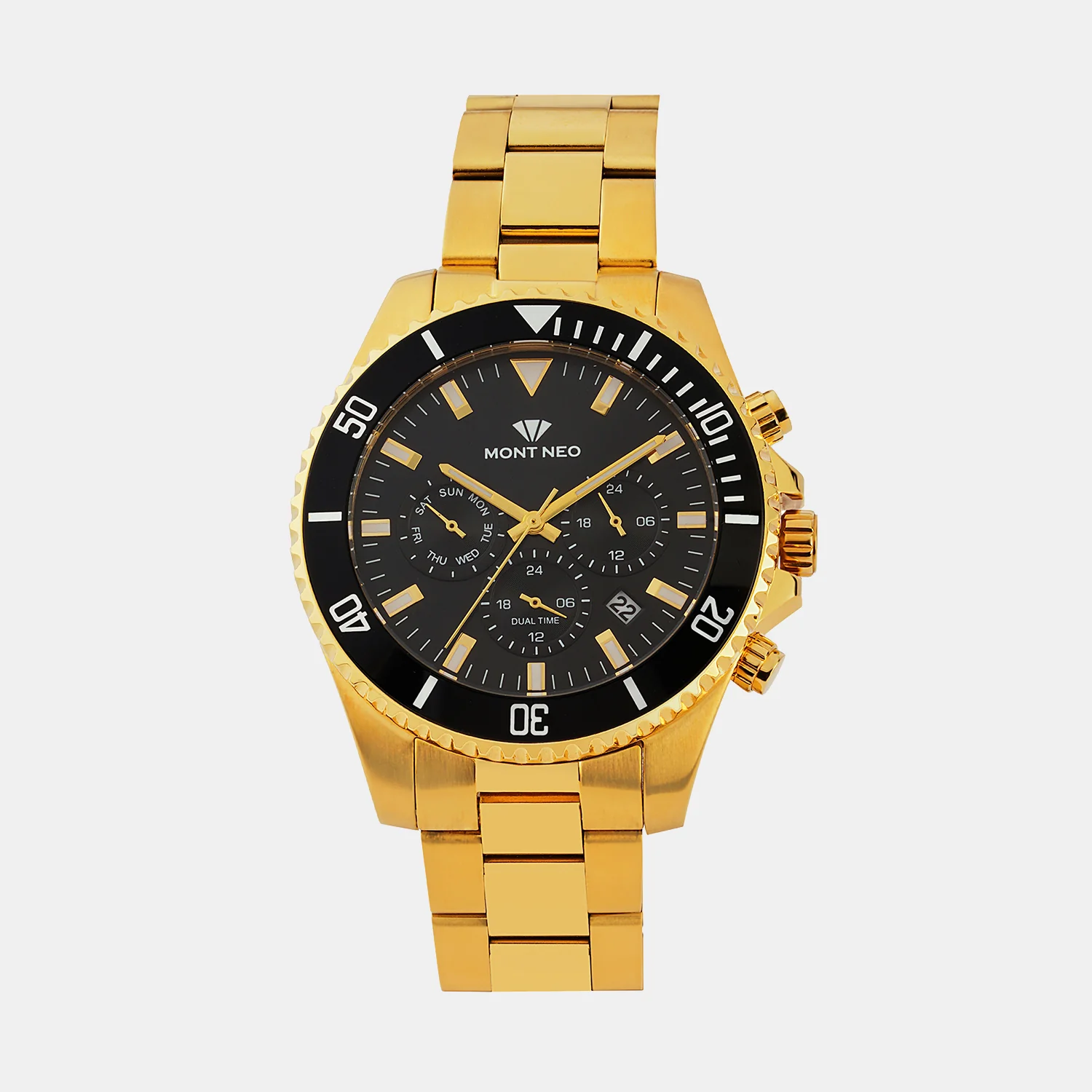 Men Quartz Black Dial Multi-Function Metal Watch 3508M-M2204 - Image 2