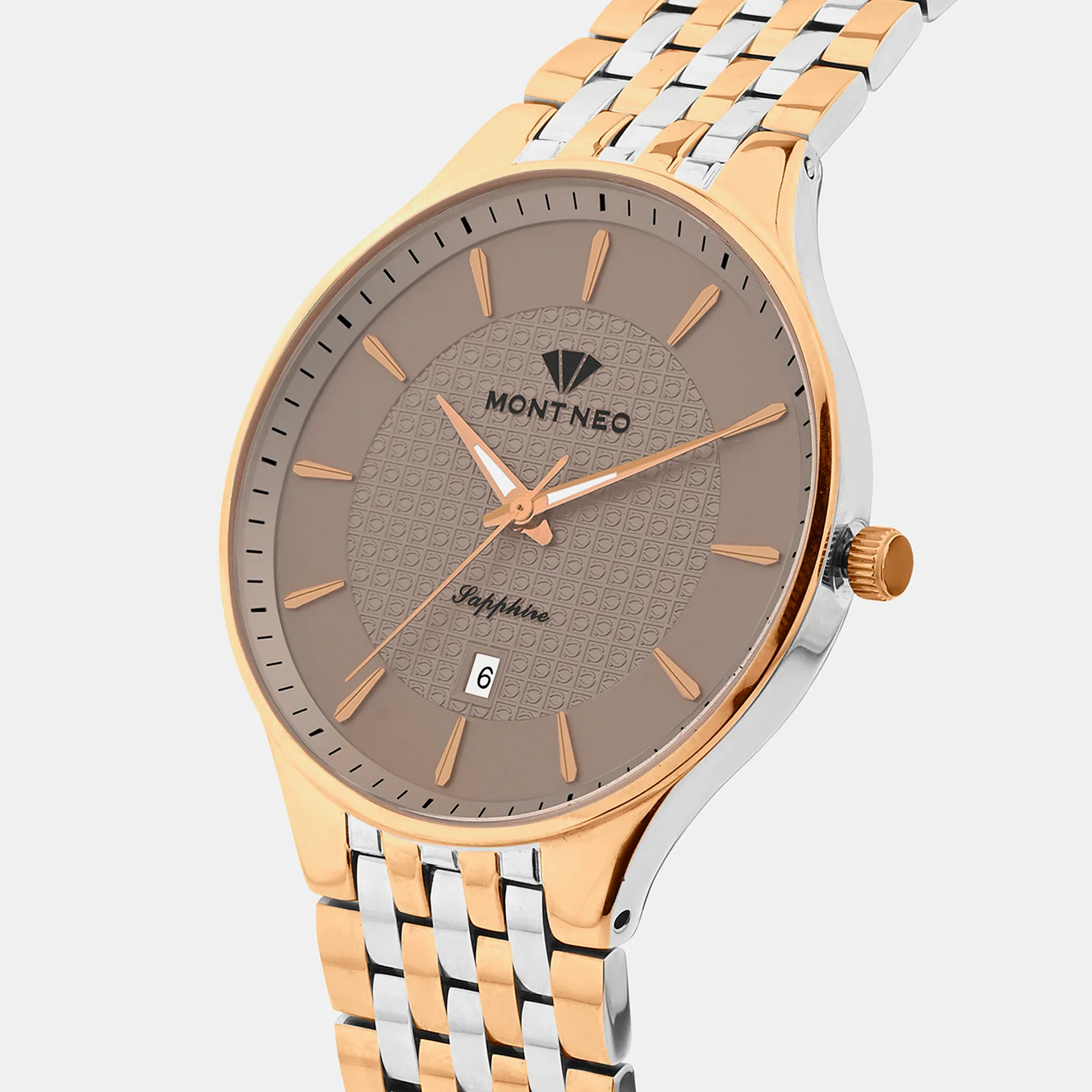 Men Quartz Brown Dial Analog Stainless Steel Watch 8503E-M1315 - Image 2