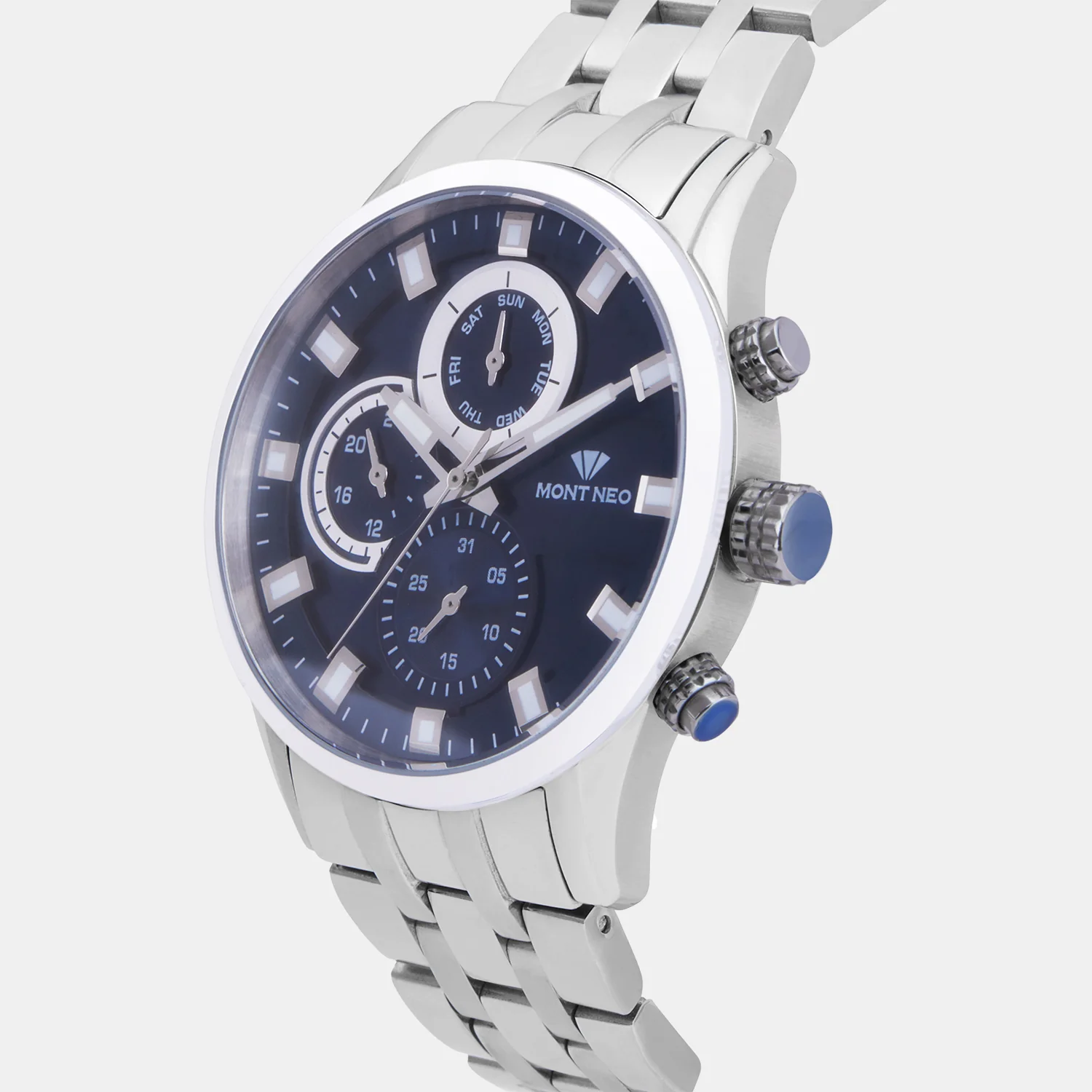 Men Quartz Blue Dial Multi-Function Metal Watch 7013C-M1105 - Image 2