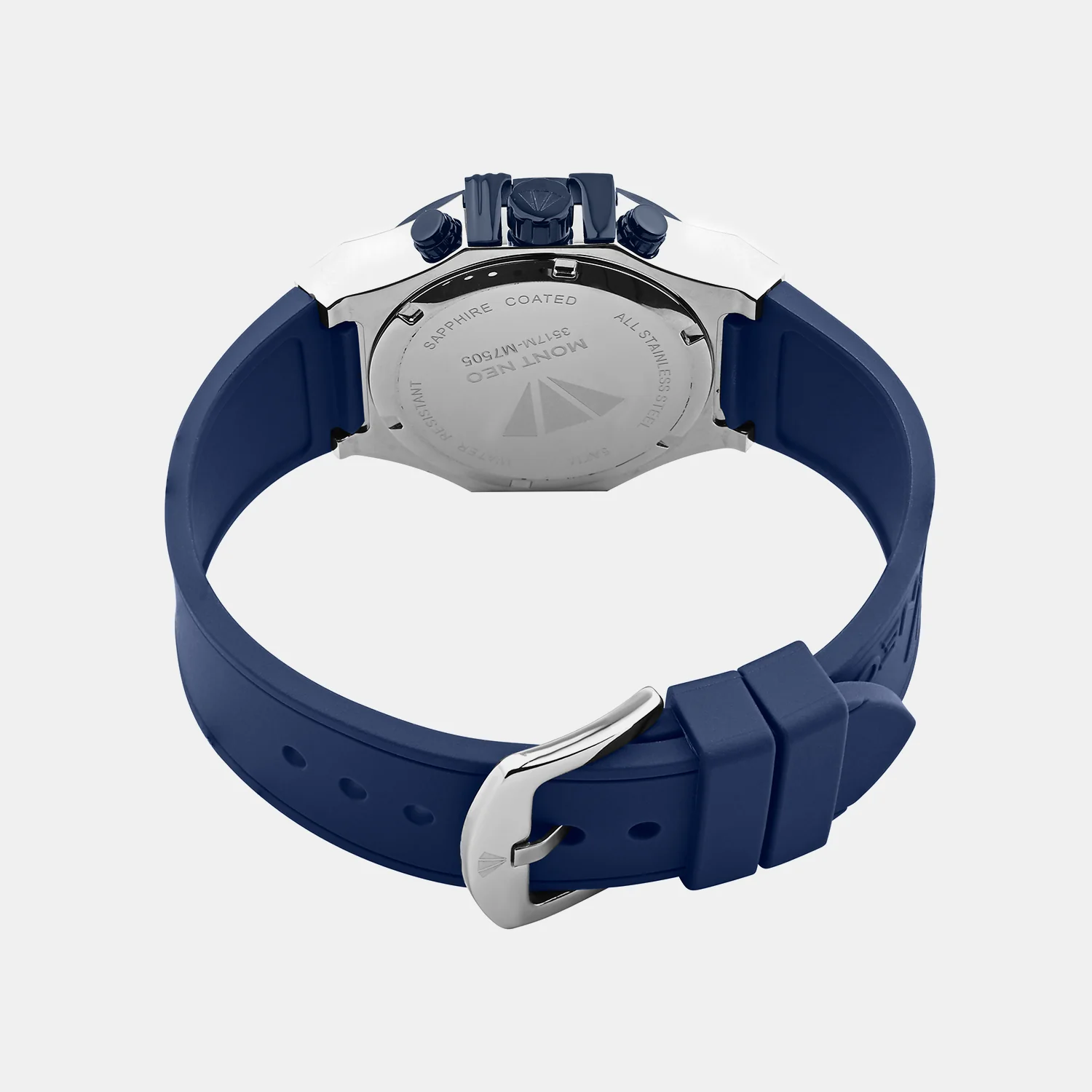 Men Quartz Blue Dial Multi-Function Silicone Watch 3517M-M7505 - Image 4