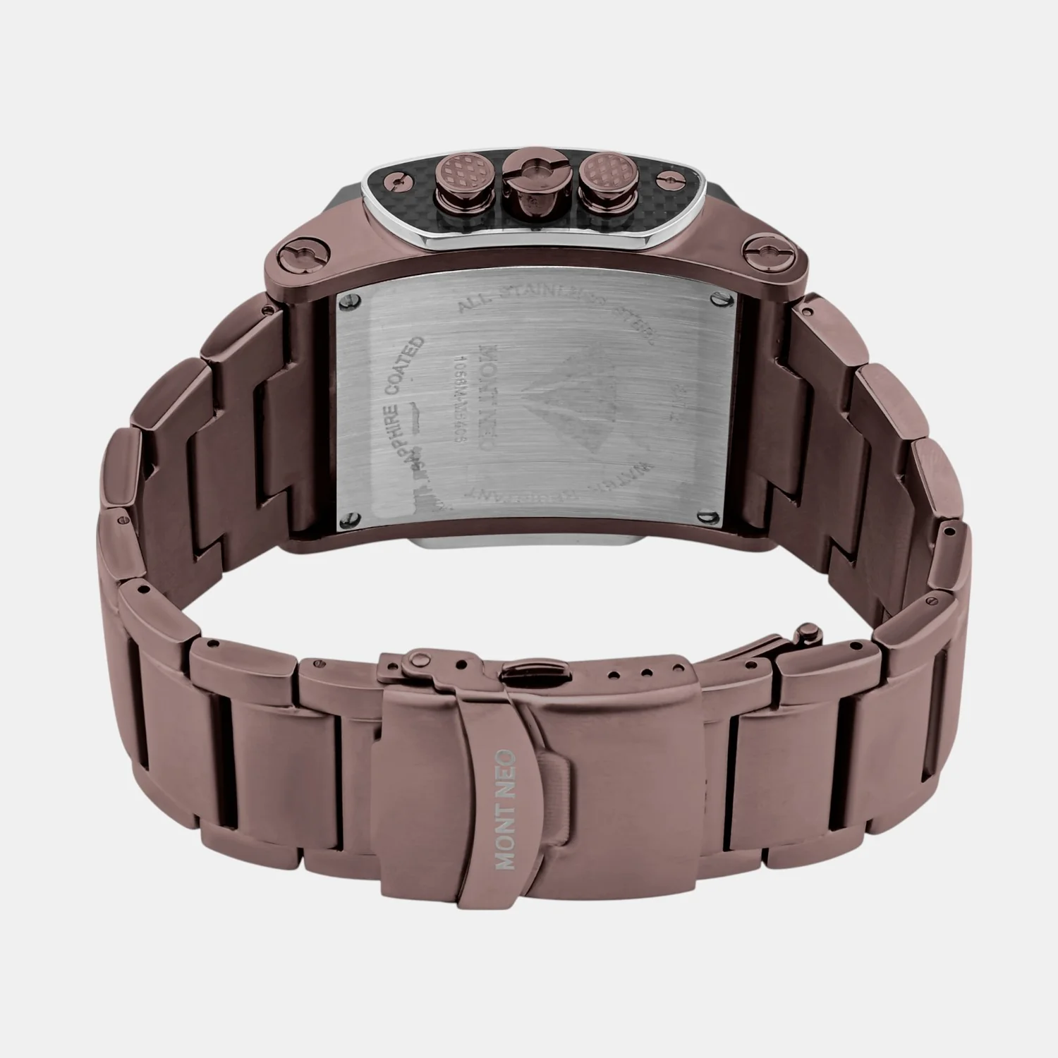 Men Quartz Brown Dial Multi-Function Stainless Steel Watch 1056M-M6406 - Image 4