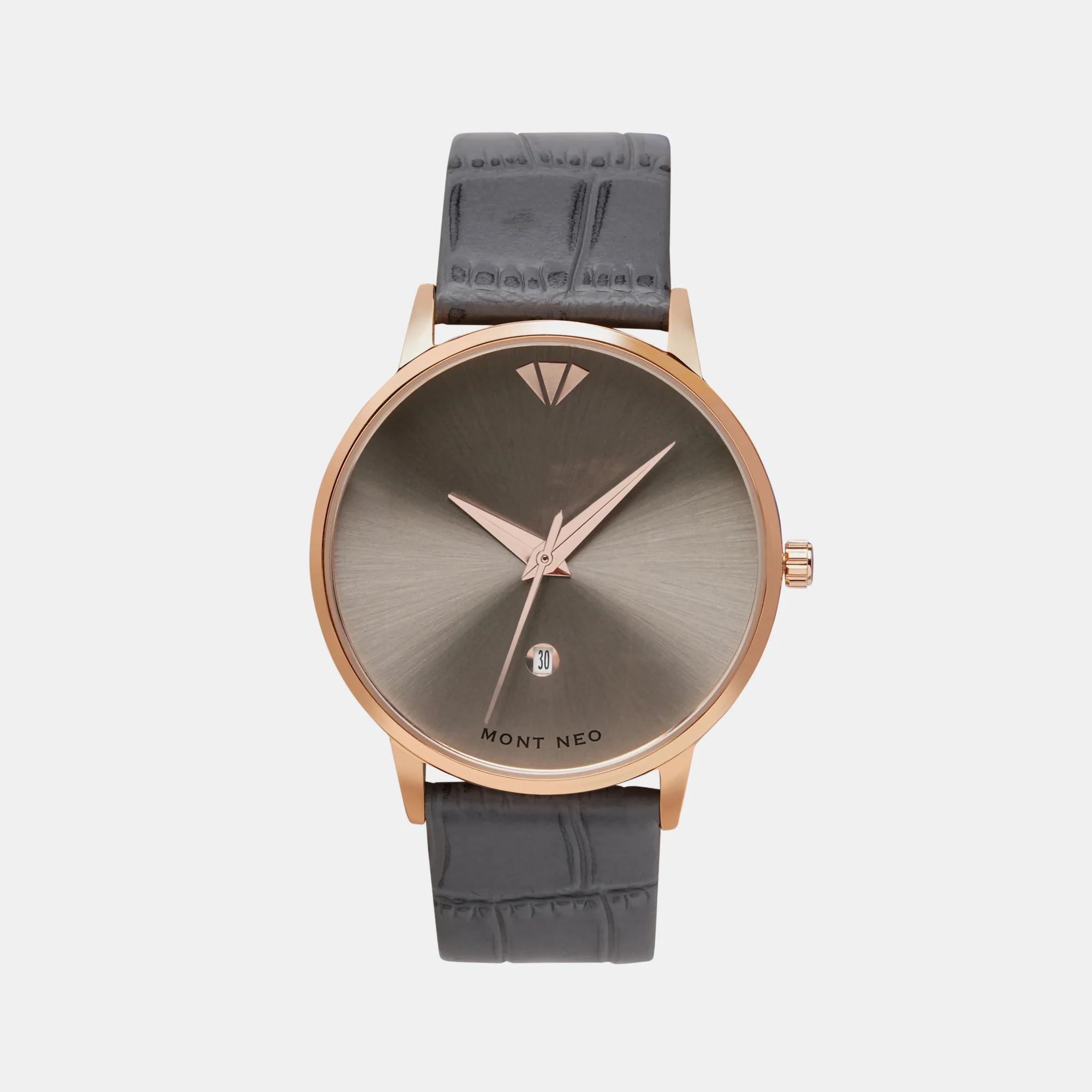 Men Quartz Grey Dial Analog Leather Watch G1034E-L3315 - Image 2