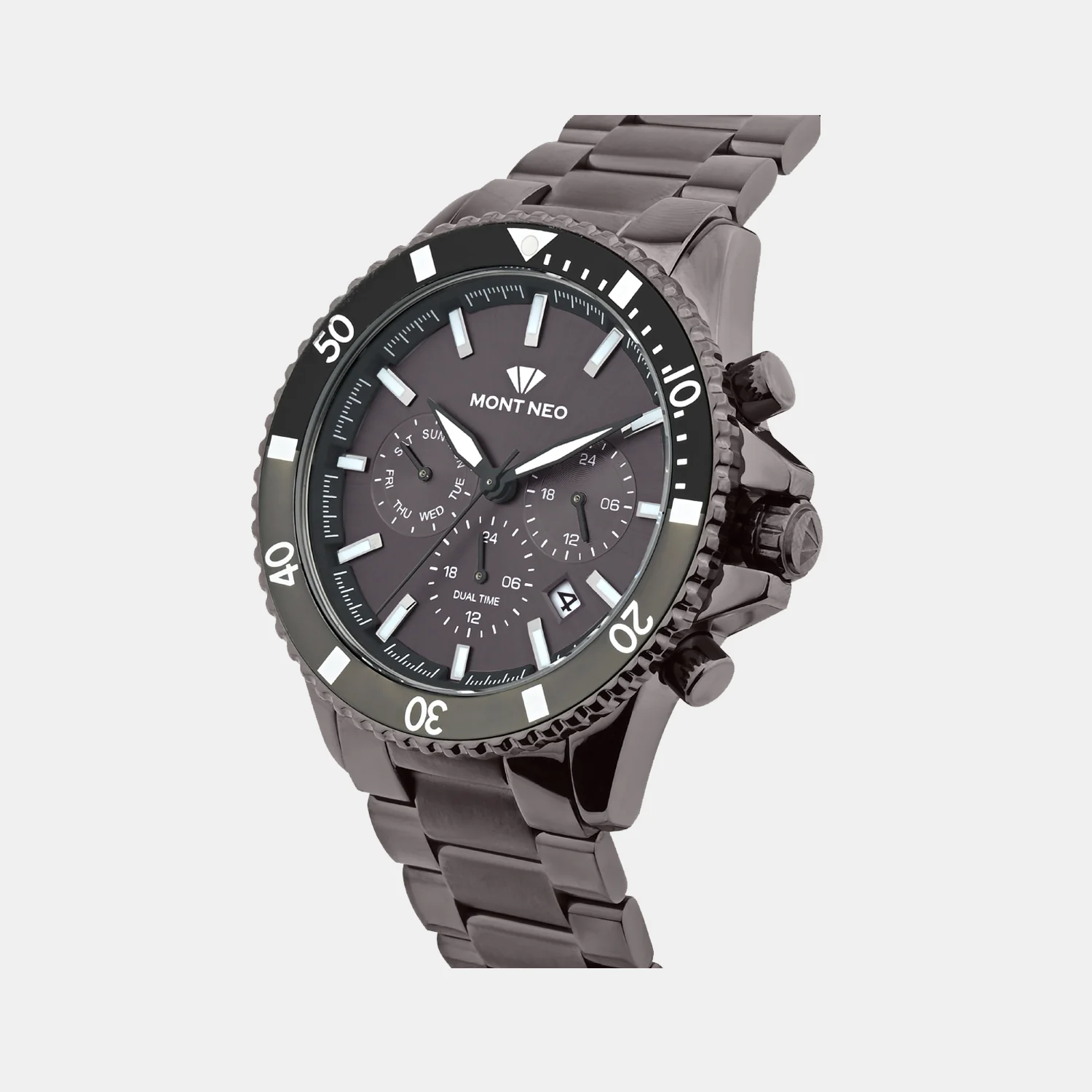 Men Quartz Gun Dial Multi-Function Metal Watch 3510M-M8416 - Image 3
