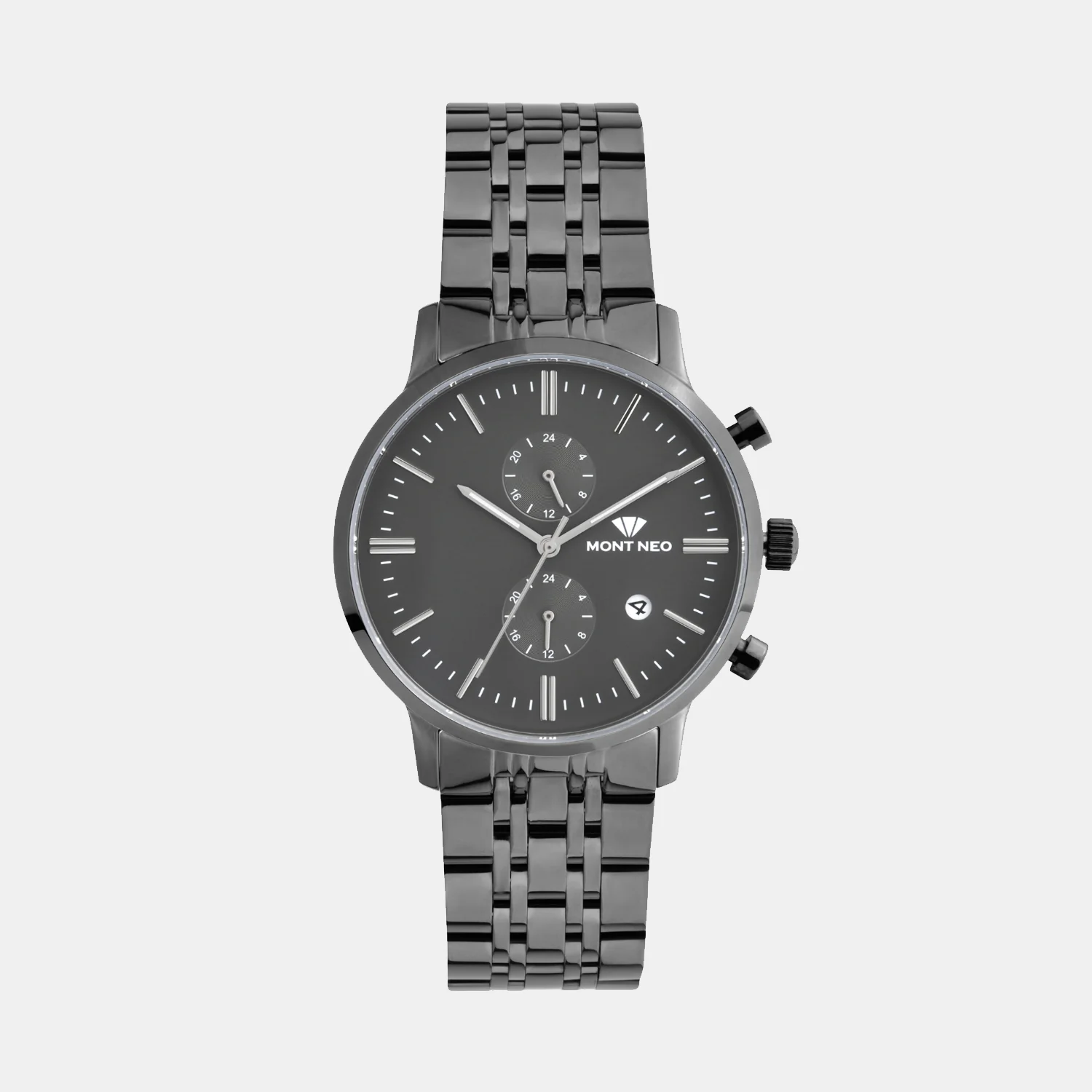 Men Quartz Gun Dial Multi-Function Metal Watch 3515E-M8816
