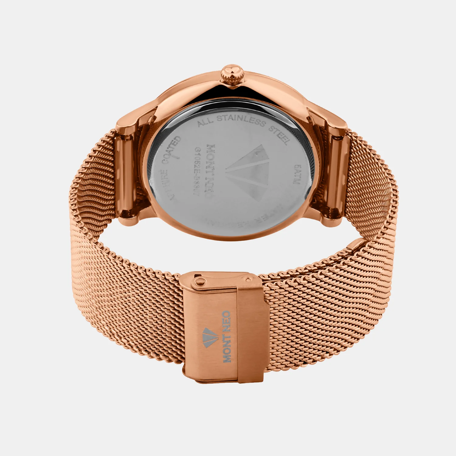 Men Quartz Rose Gold Dial Analog Stainless Steel Watch G1052E-B3307 - Image 5