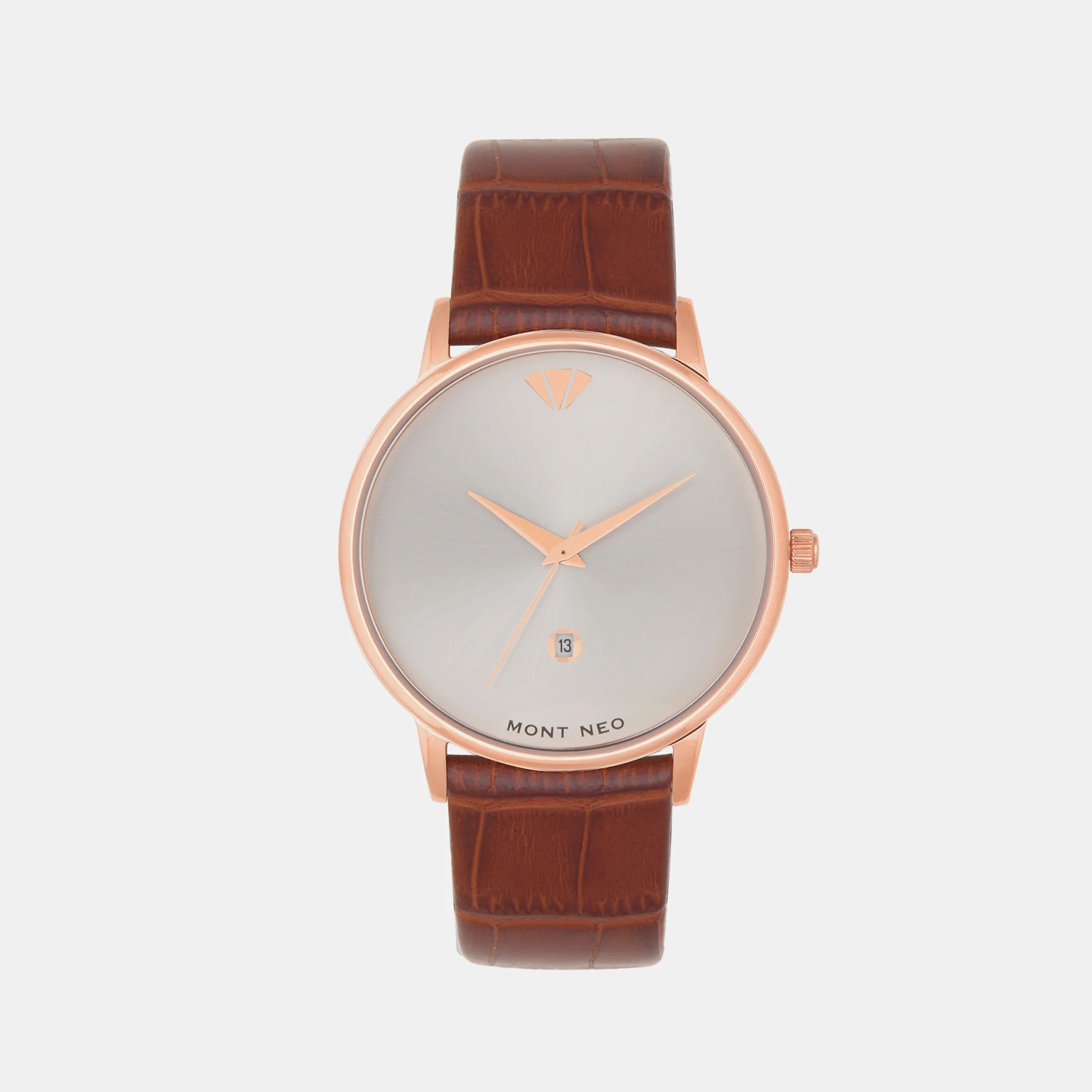 Men Quartz Silver Dial Analog Leather Watch G1034E-L3303 - Image 2