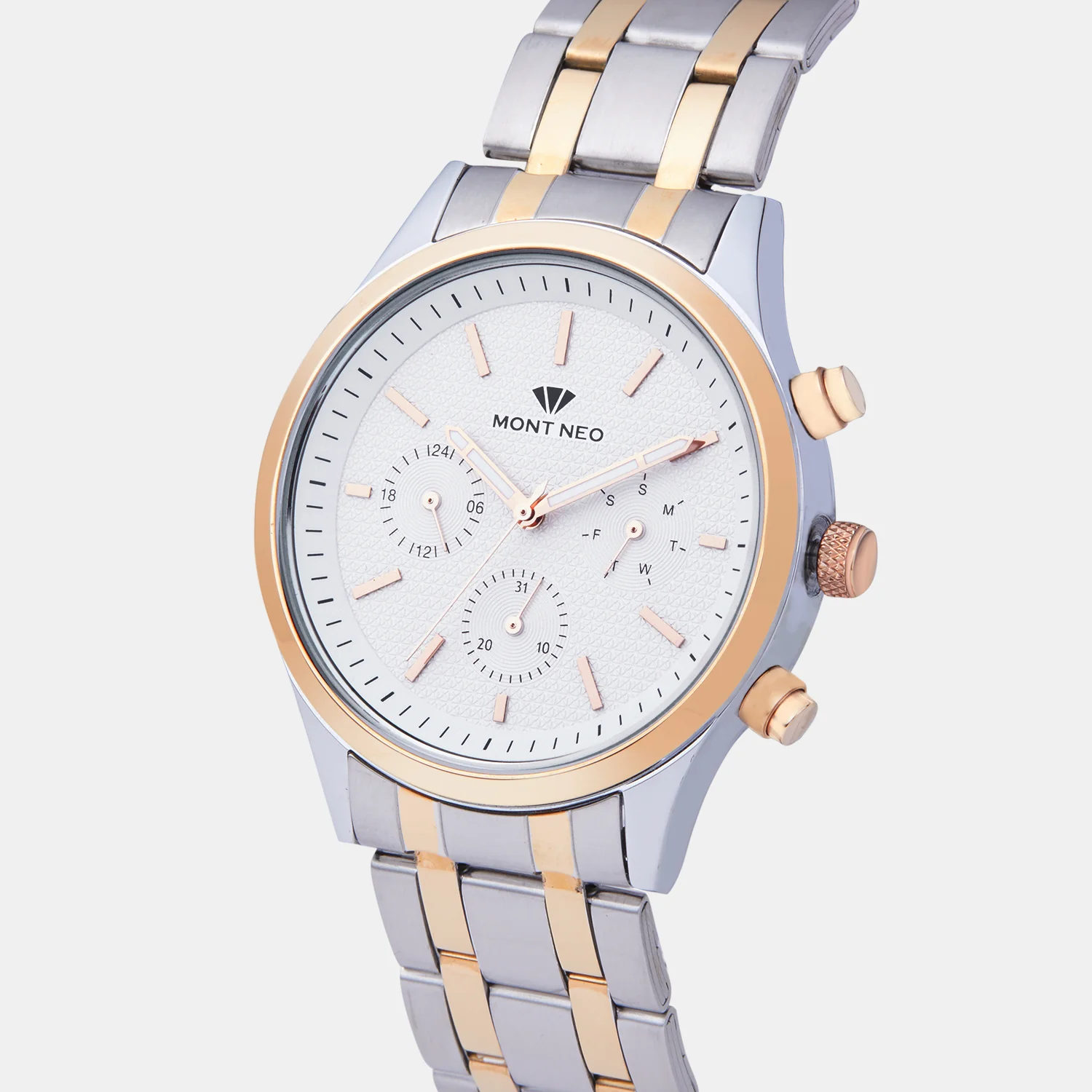 Men Quartz Silver Dial Multi-Function Metal Watch 8018M-M1303 - Image 4