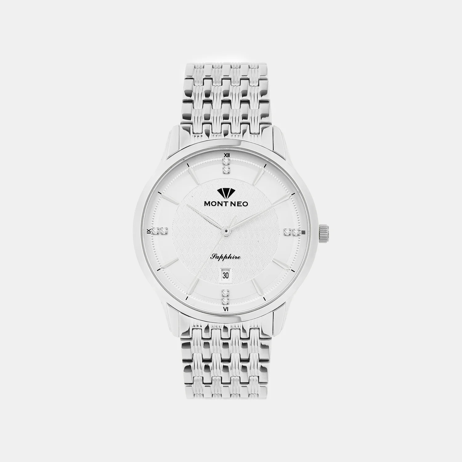 Men Quartz White Dial Analog Metal Watch 8502E-M1114