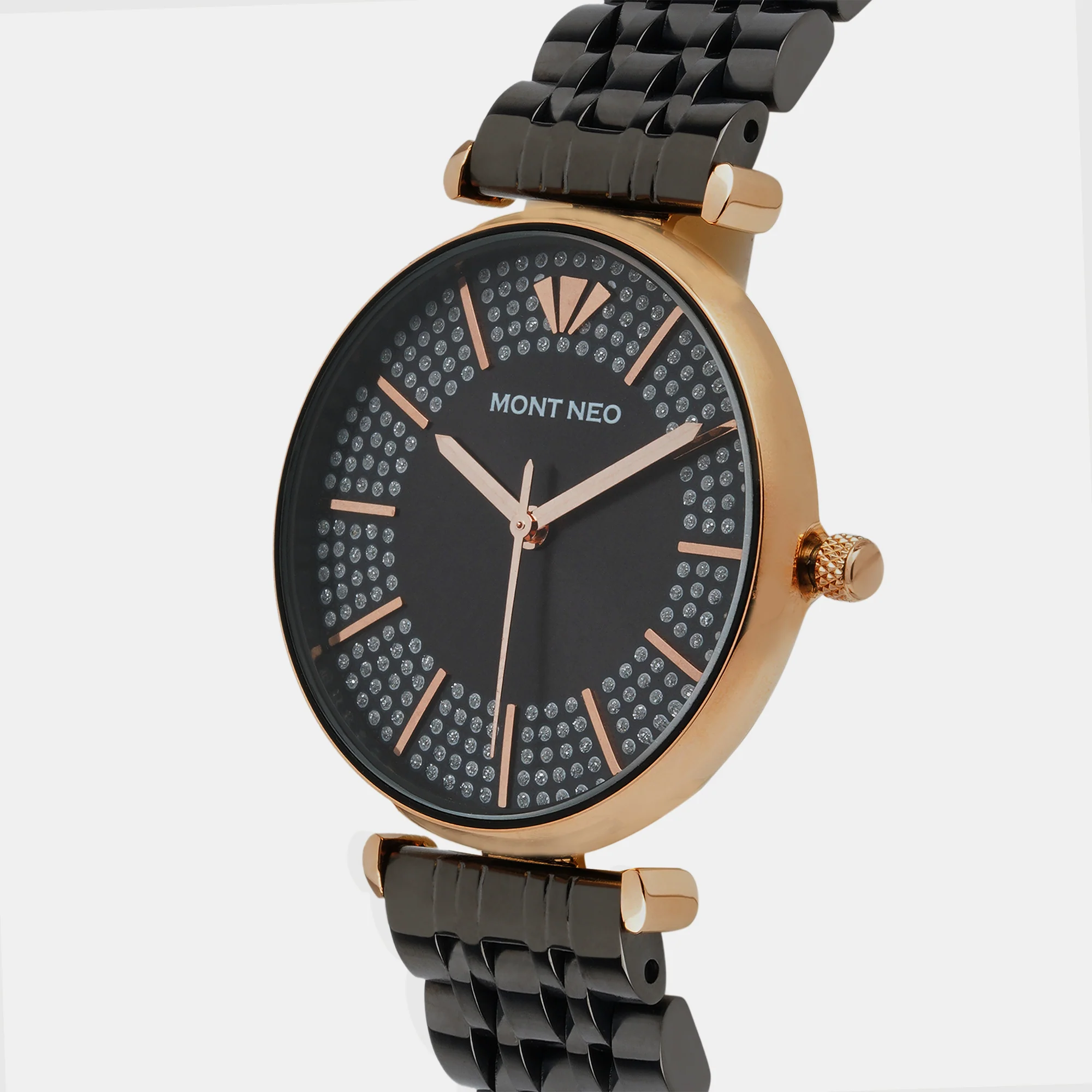Women Quartz Black Dial Analog Stainless Steel Watch 9001T-M3316 - Image 3