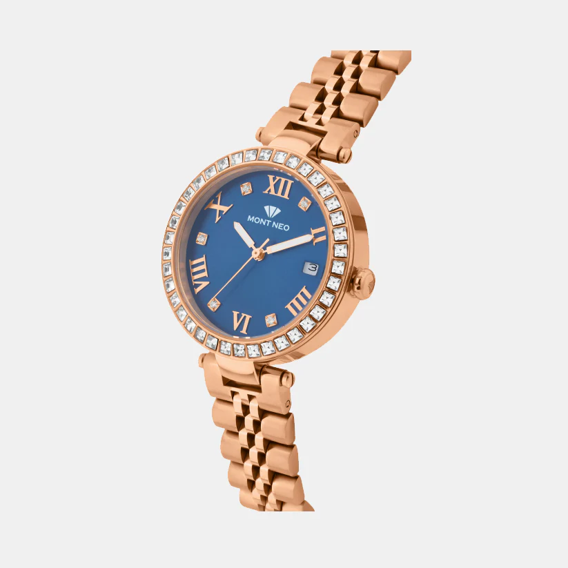 Women Quartz Blue Dial Analog Metal Watch 4505E-M3305 - Image 3