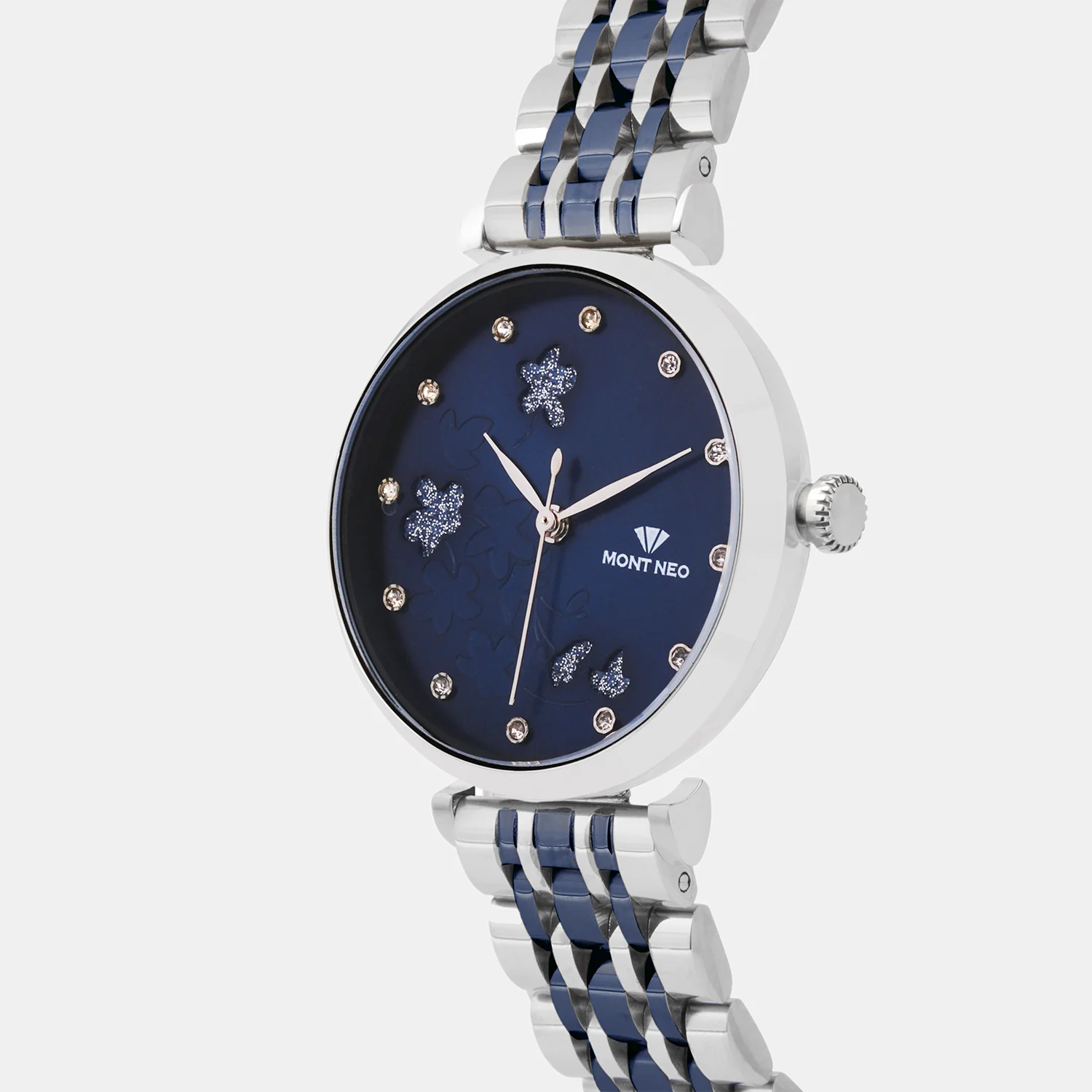 Women Quartz Blue Dial Analog Metal Watch 7505T-M1105 - Image 2