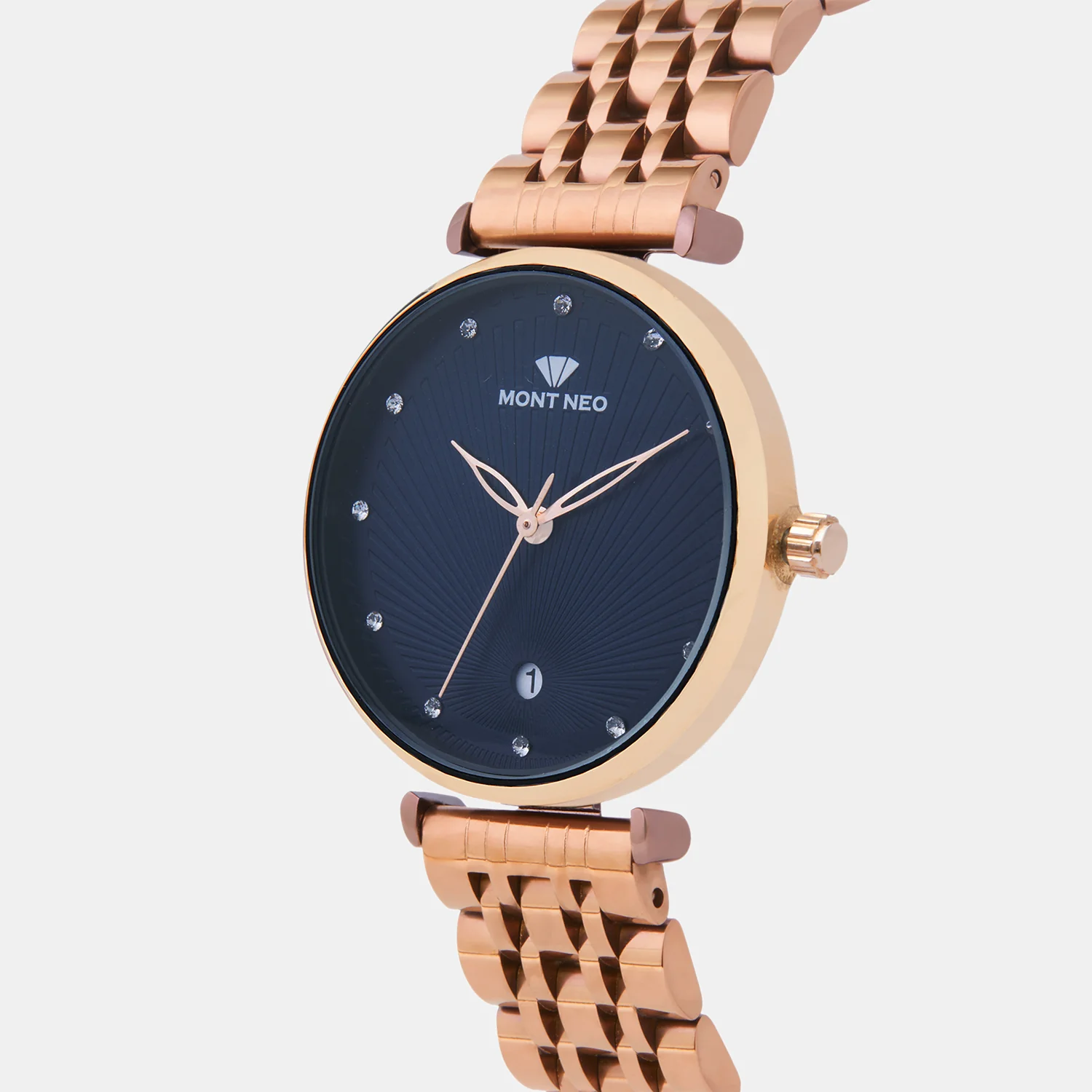 Women Quartz Blue Dial Analog Metal Watch 9010E-M3305 - Image 2