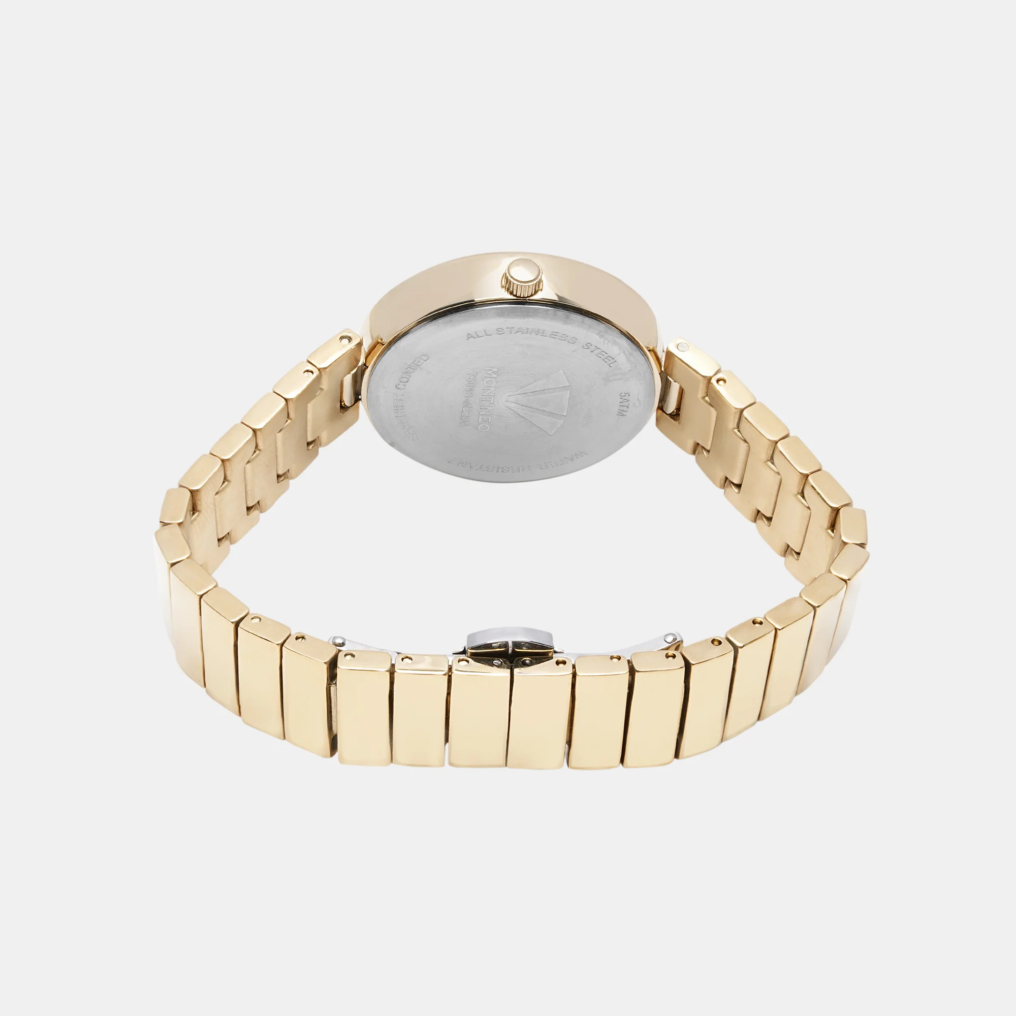 Women Quartz Gold Dial Analog Stainless Steel Watch 7504B-M2208 - Image 5