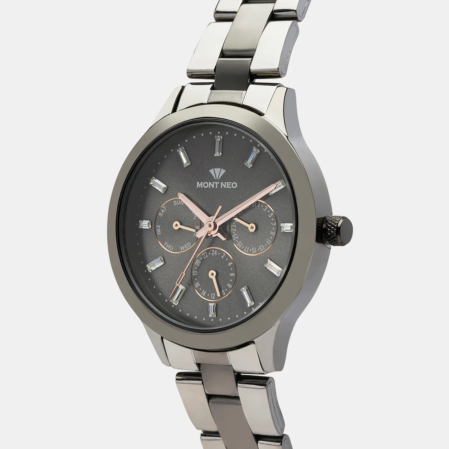 Women Quartz Gun Dial Chronograph Metal Watch 9009M-M8816 - Image 2